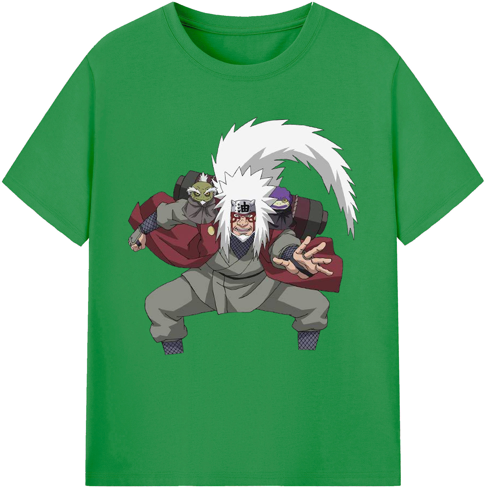 （画像用） NARUTO -ナルト- 自来也（じらいや） Jiraiya レディースカジュアルプリントTシャツ（綿100％）