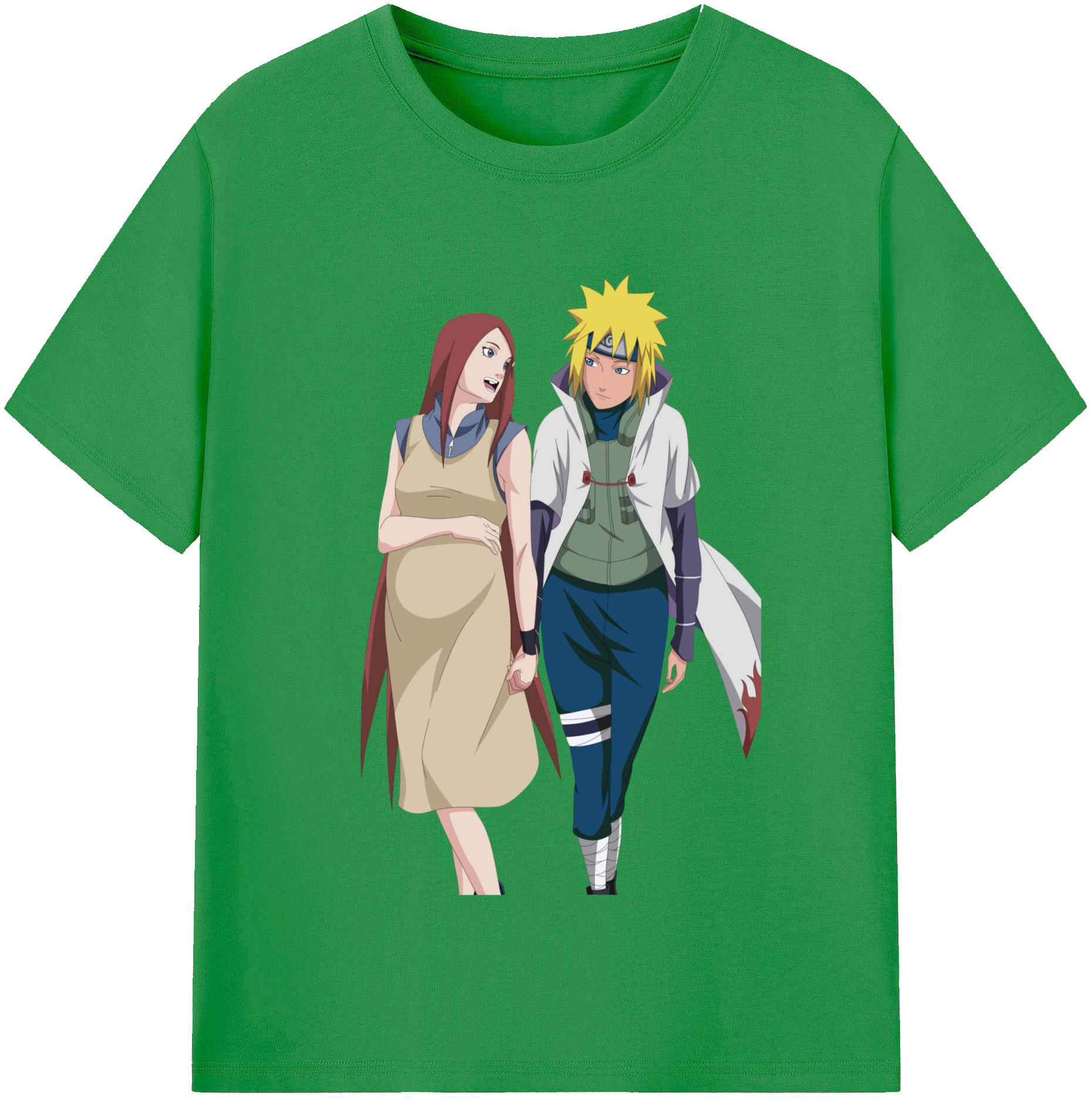 （画像用） NARUTO -ナルト- 波風 ミナト Namikaze Minato レディースカジュアルプリントTシャツ（綿100％）
