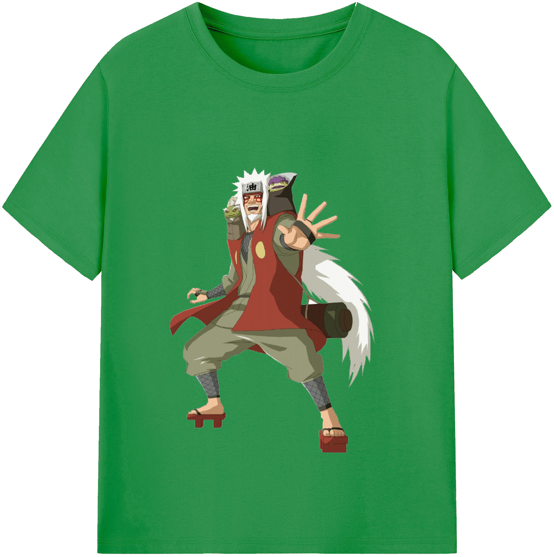 （画像用） NARUTO -ナルト- 自来也（じらいや） Jiraiya レディースカジュアルプリントTシャツ（綿100％）