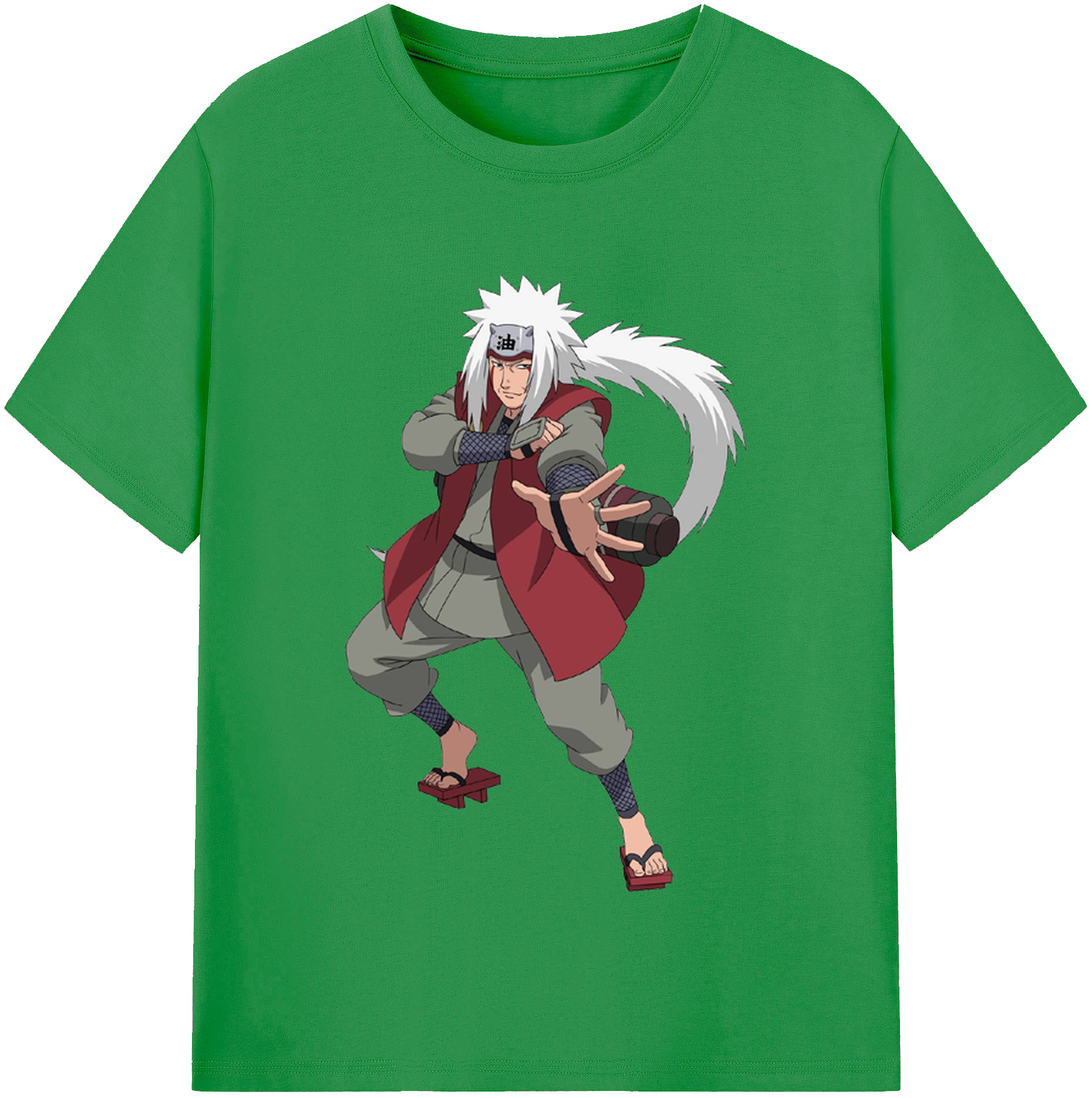 （画像用） NARUTO -ナルト- 自来也（じらいや） Jiraiya レディースカジュアルプリントTシャツ（綿100％）