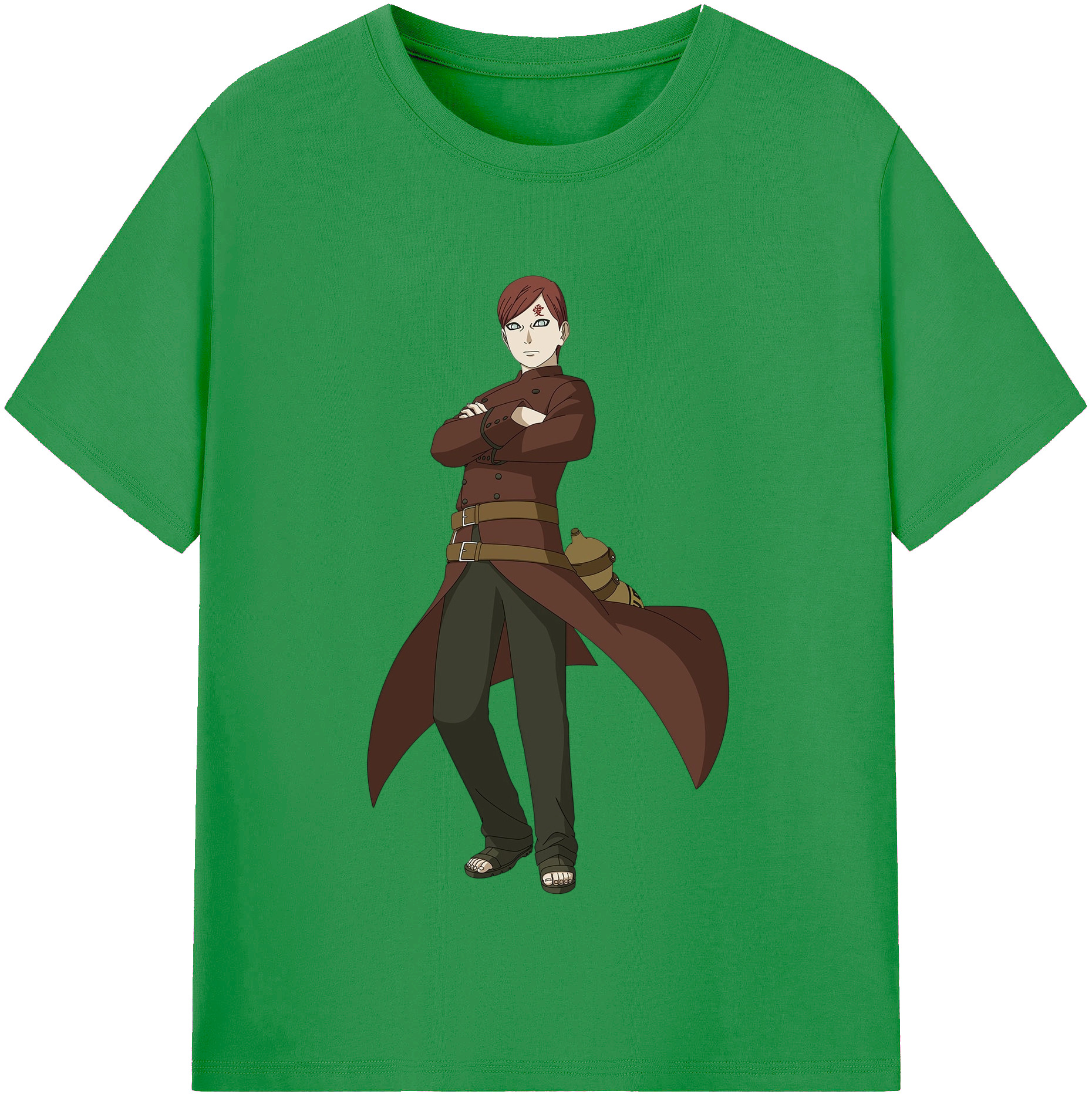 （画像用） NARUTO -ナルト- ガアラ Gaara レディースカジュアルプリントTシャツ（綿100％）