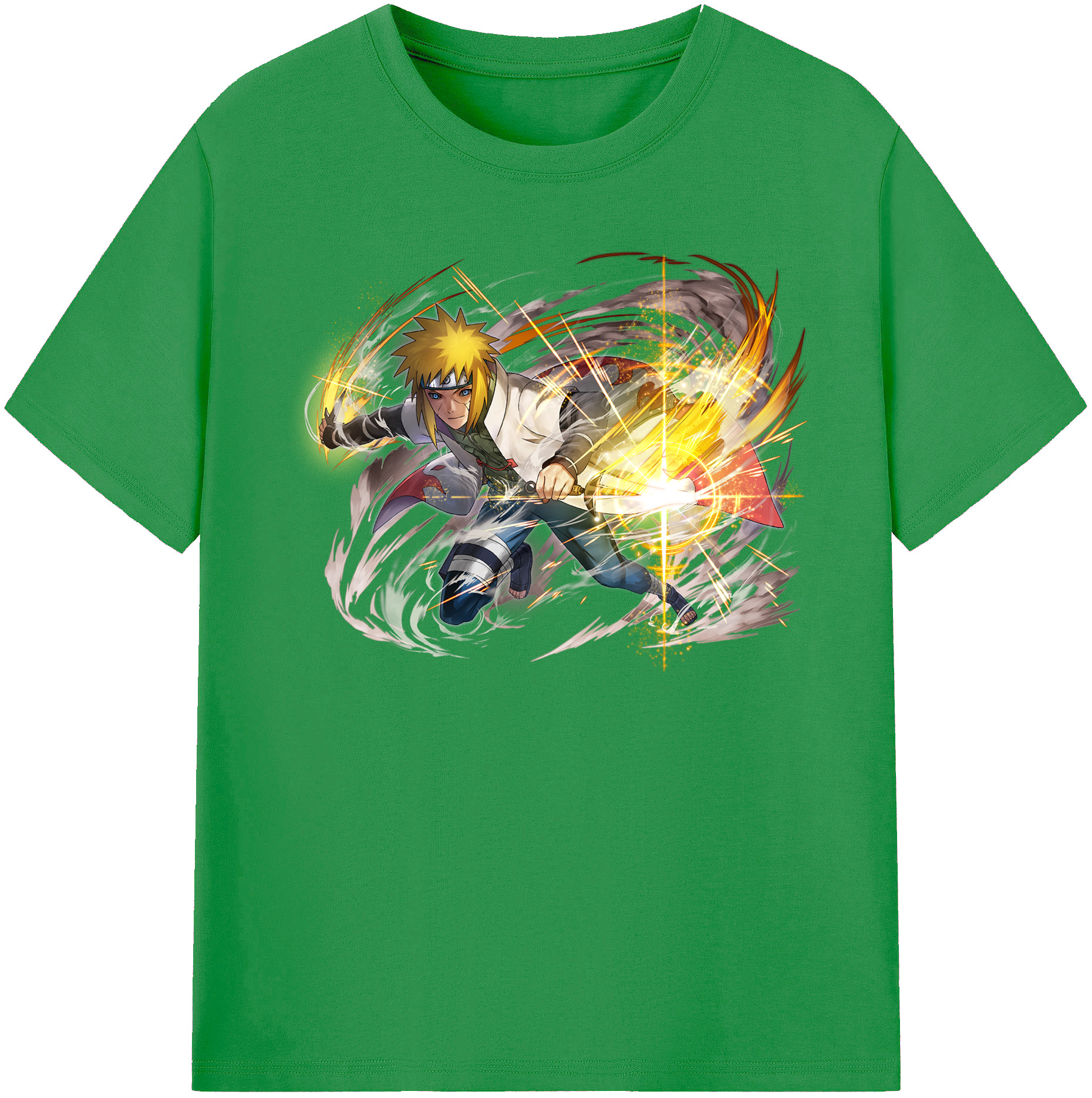 （画像用） NARUTO -ナルト- 波風 ミナト Namikaze Minato レディースカジュアルプリントTシャツ（綿100％）
