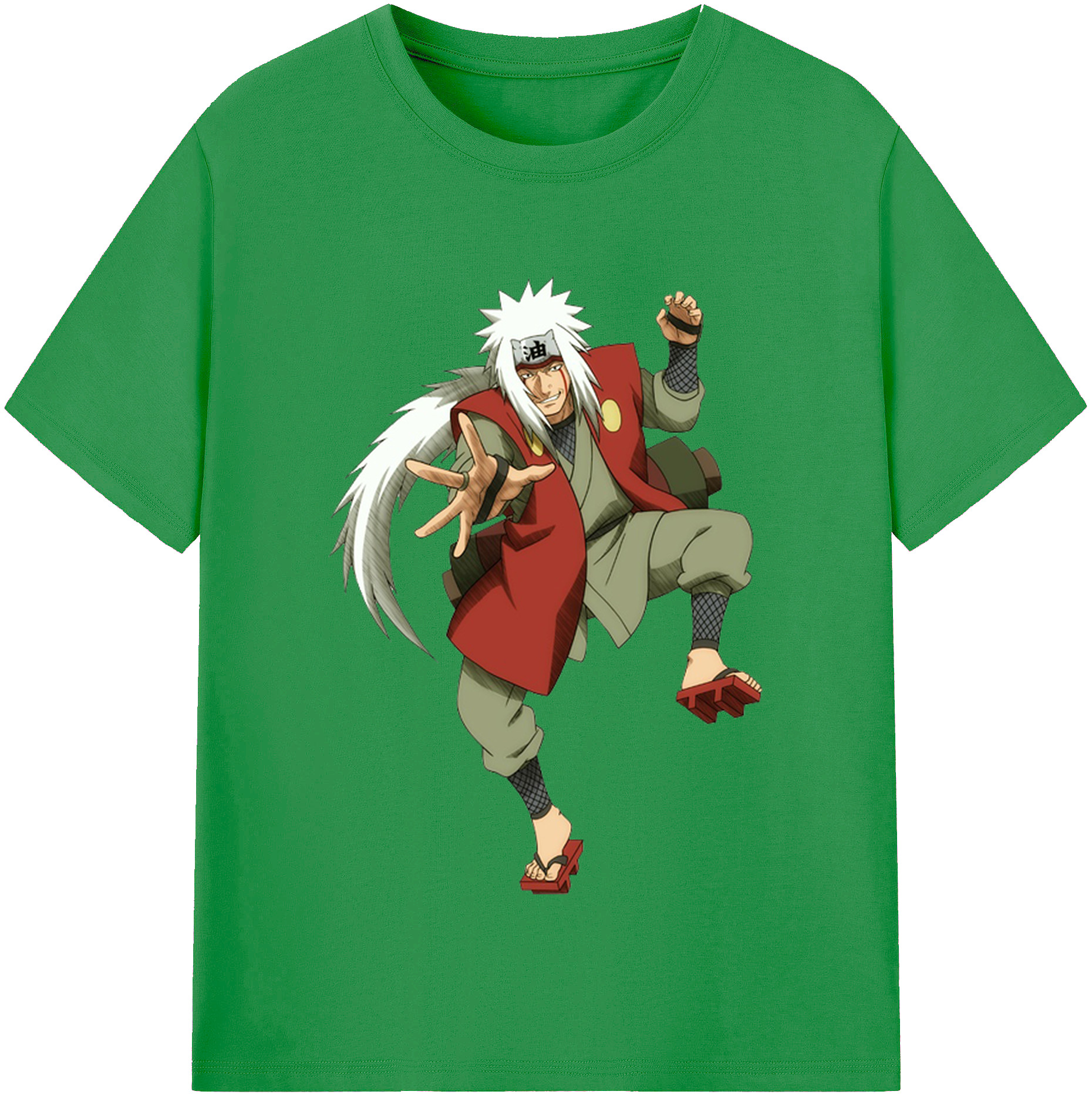 （画像用） NARUTO -ナルト- 自来也（じらいや） Jiraiya レディースカジュアルプリントTシャツ（綿100％）
