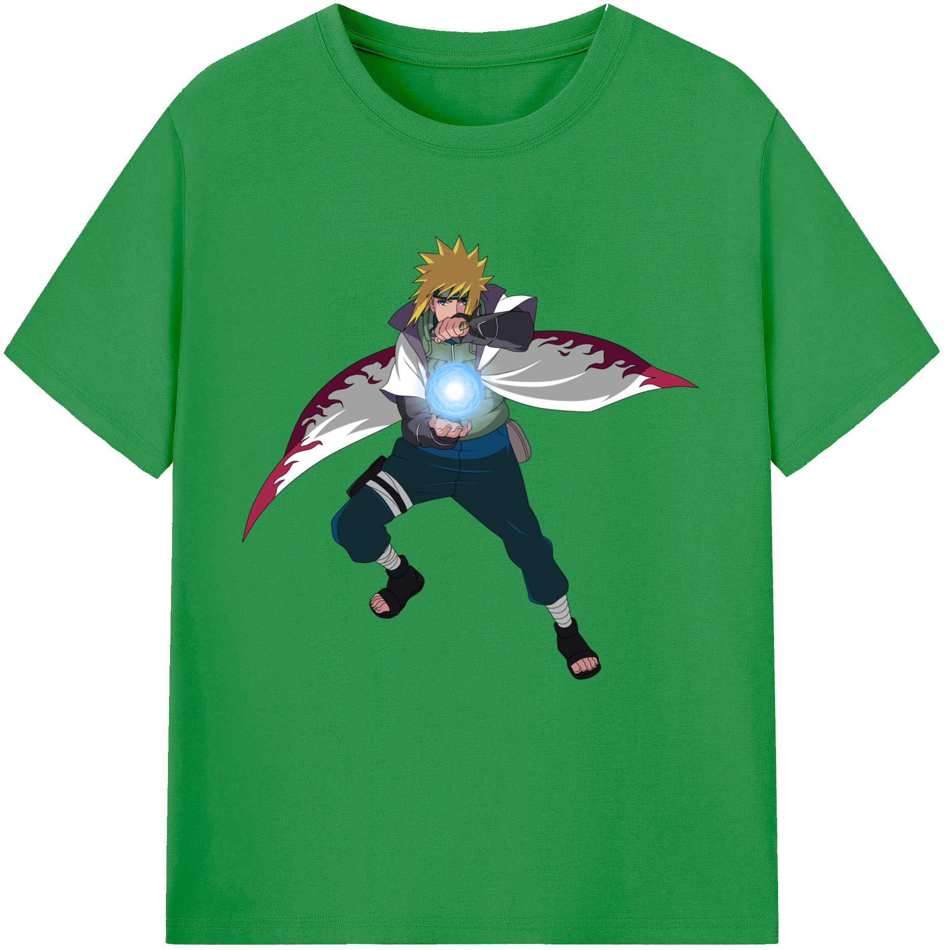 （画像用） NARUTO -ナルト- 波風 ミナト Namikaze Minato レディースカジュアルプリントTシャツ（綿100％）