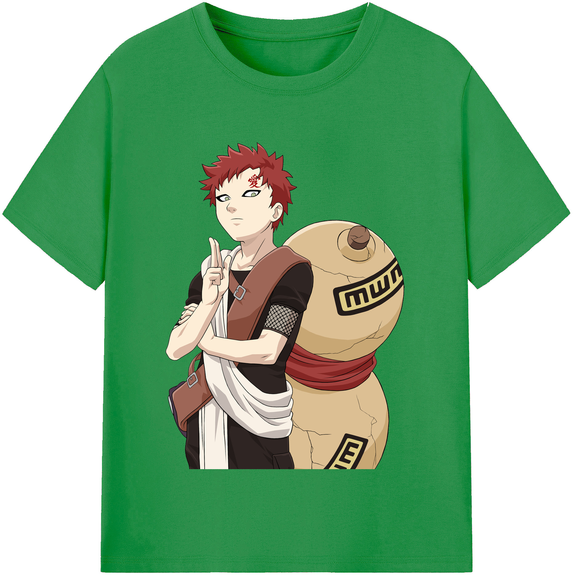 （画像用） NARUTO -ナルト- ガアラ Gaara レディースカジュアルプリントTシャツ（綿100％）