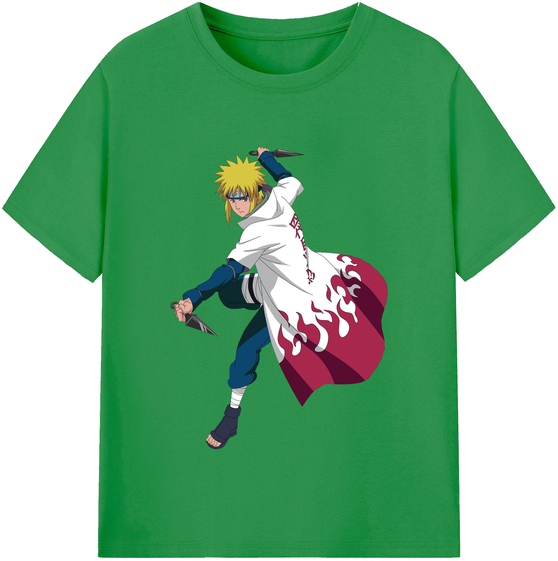 （画像用） NARUTO -ナルト- 波風 ミナト Namikaze Minato レディースカジュアルプリントTシャツ（綿100％）