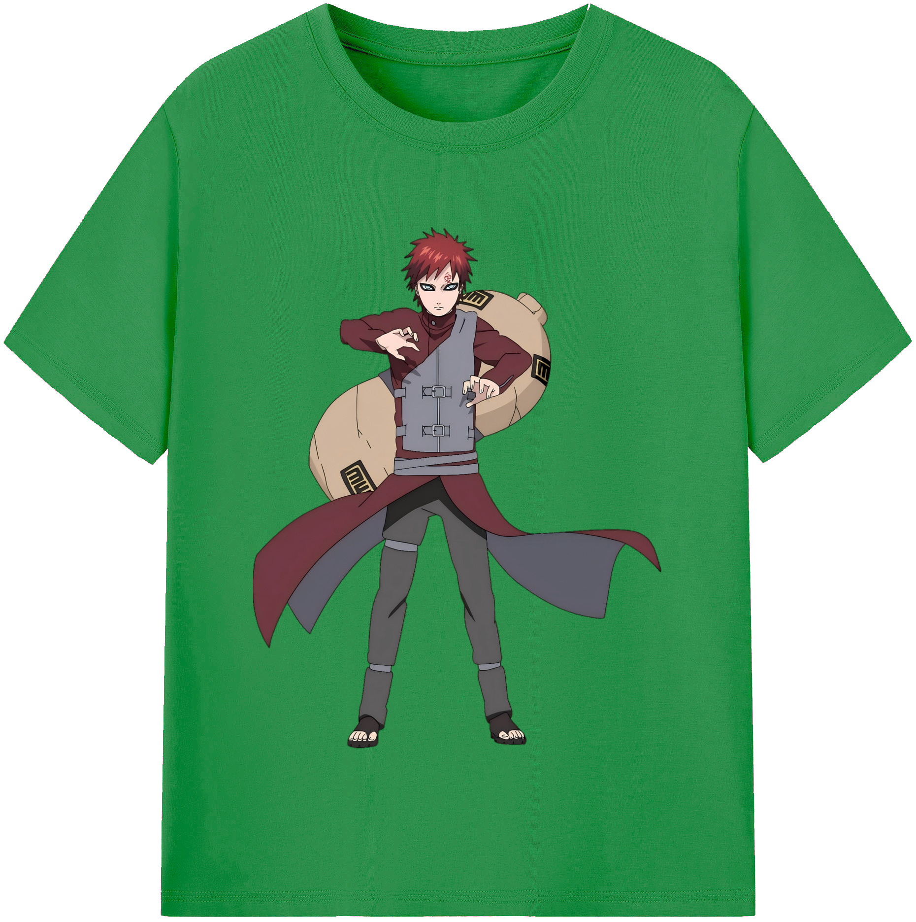 （画像用） NARUTO -ナルト- ガアラ Gaara レディースカジュアルプリントTシャツ（綿100％）