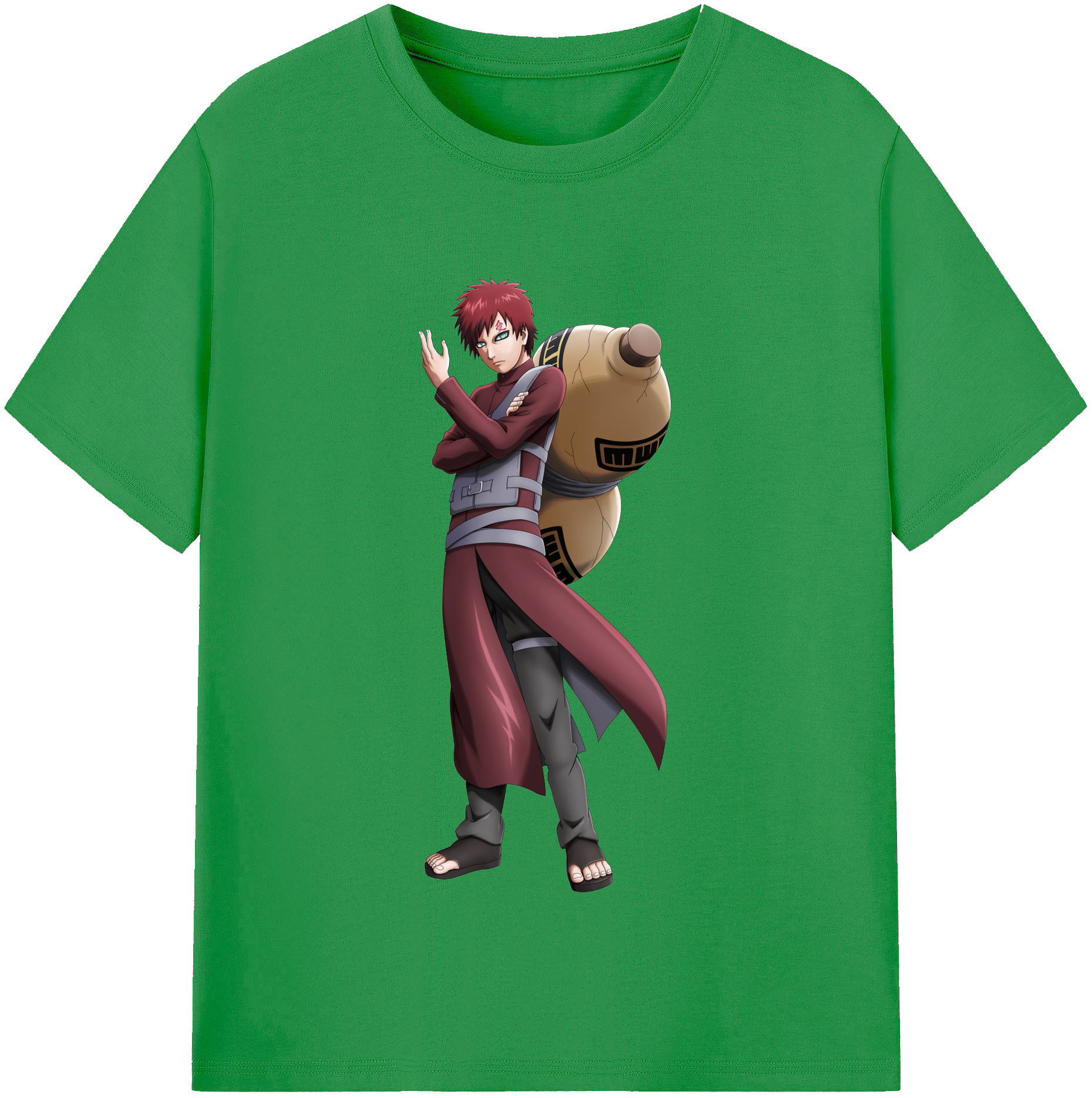 （画像用） NARUTO -ナルト- ガアラ Gaara レディースカジュアルプリントTシャツ（綿100％）