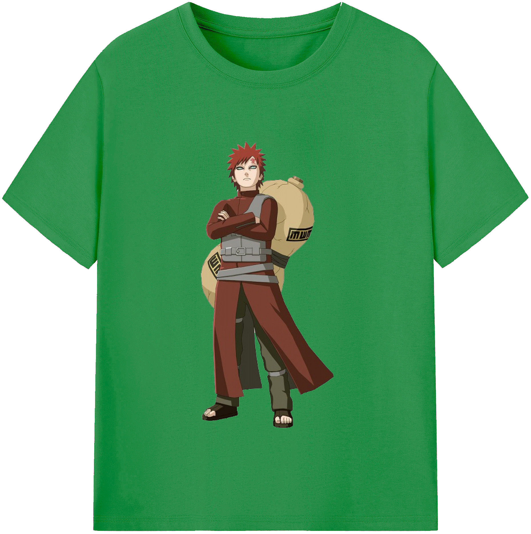 （画像用） NARUTO -ナルト- ガアラ Gaara レディースカジュアルプリントTシャツ（綿100％）