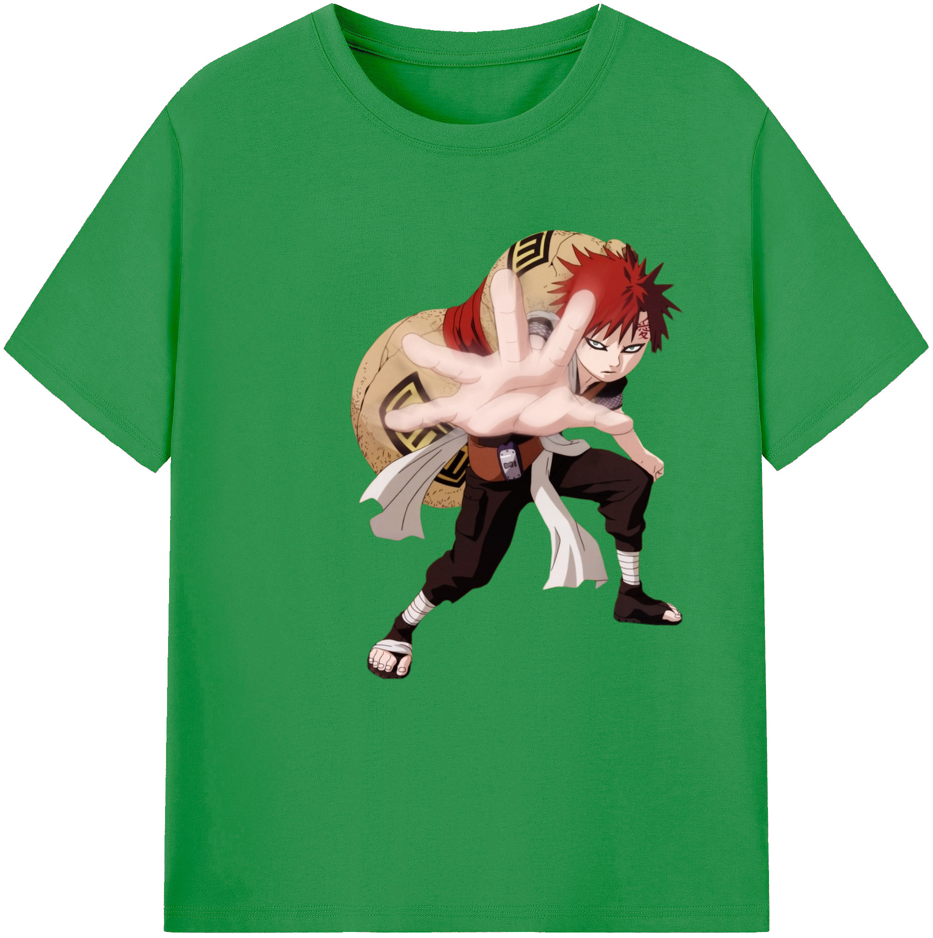 （画像用） NARUTO -ナルト- ガアラ Gaara レディースカジュアルプリントTシャツ（綿100％）