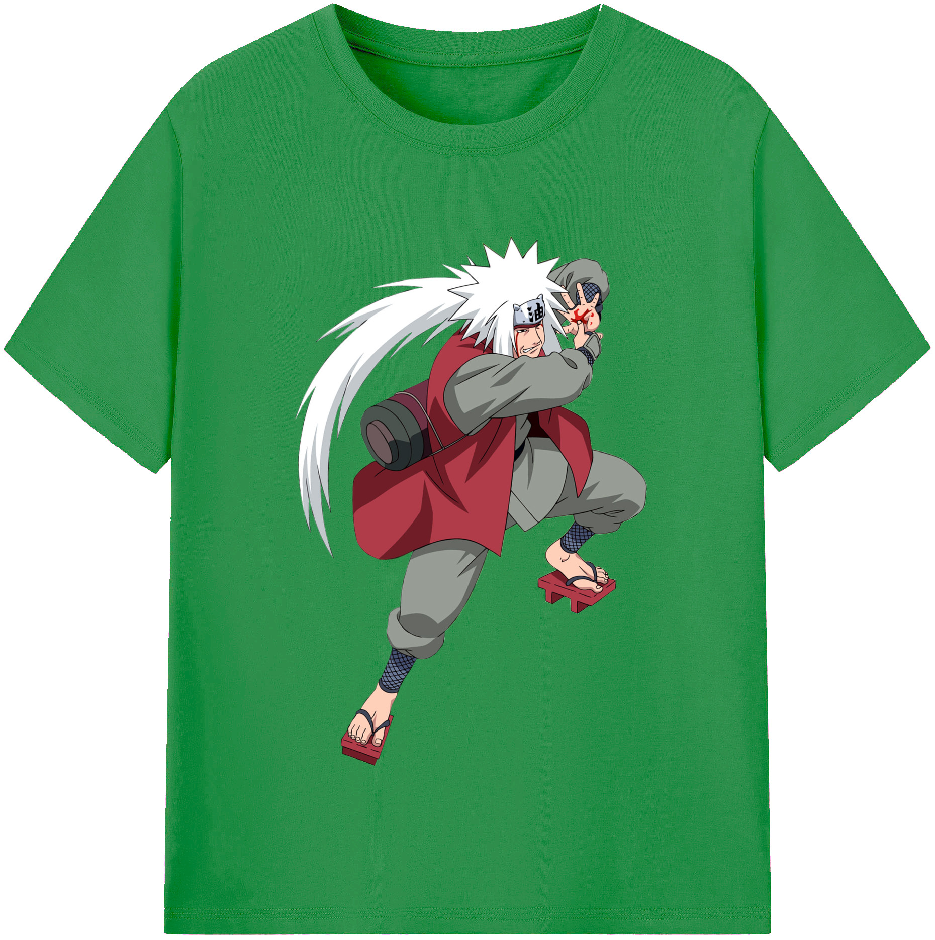 （画像用） NARUTO -ナルト- 自来也（じらいや） Jiraiya レディースカジュアルプリントTシャツ（綿100％）