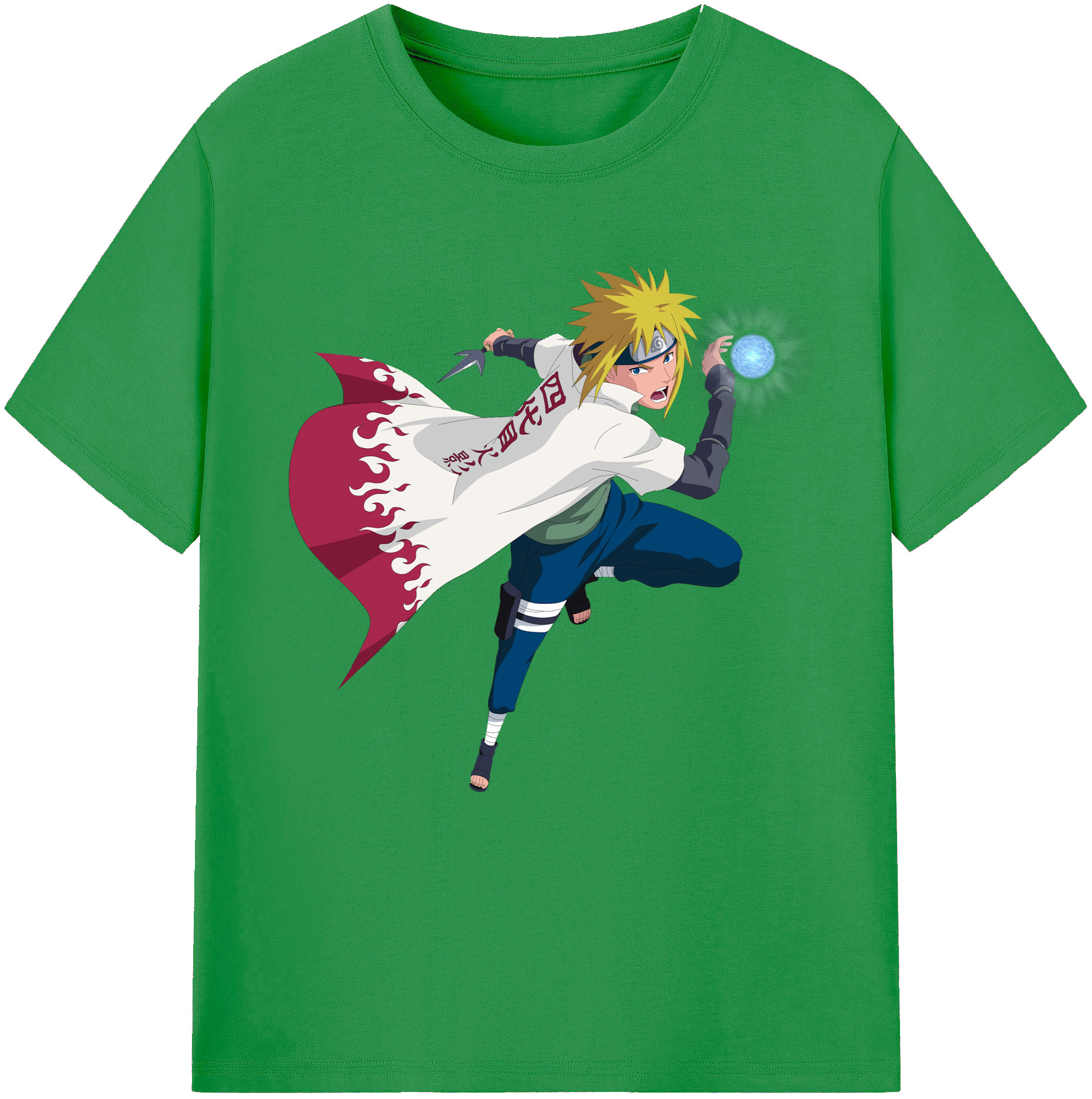 （画像用） NARUTO -ナルト- 波風 ミナト Namikaze Minato レディースカジュアルプリントTシャツ（綿100％）
