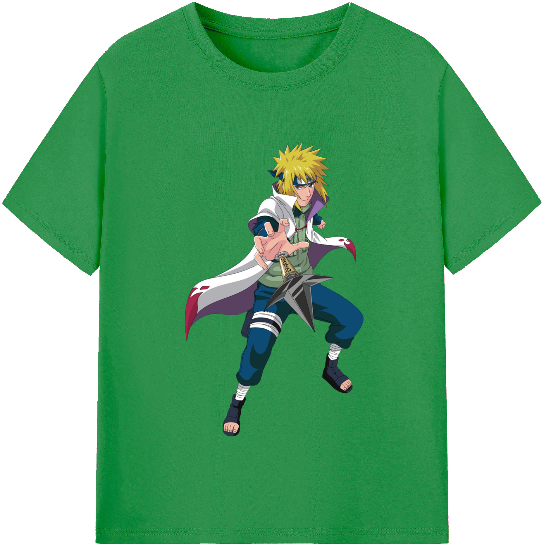 （画像用） NARUTO -ナルト- 波風 ミナト Namikaze Minato レディースカジュアルプリントTシャツ（綿100％）