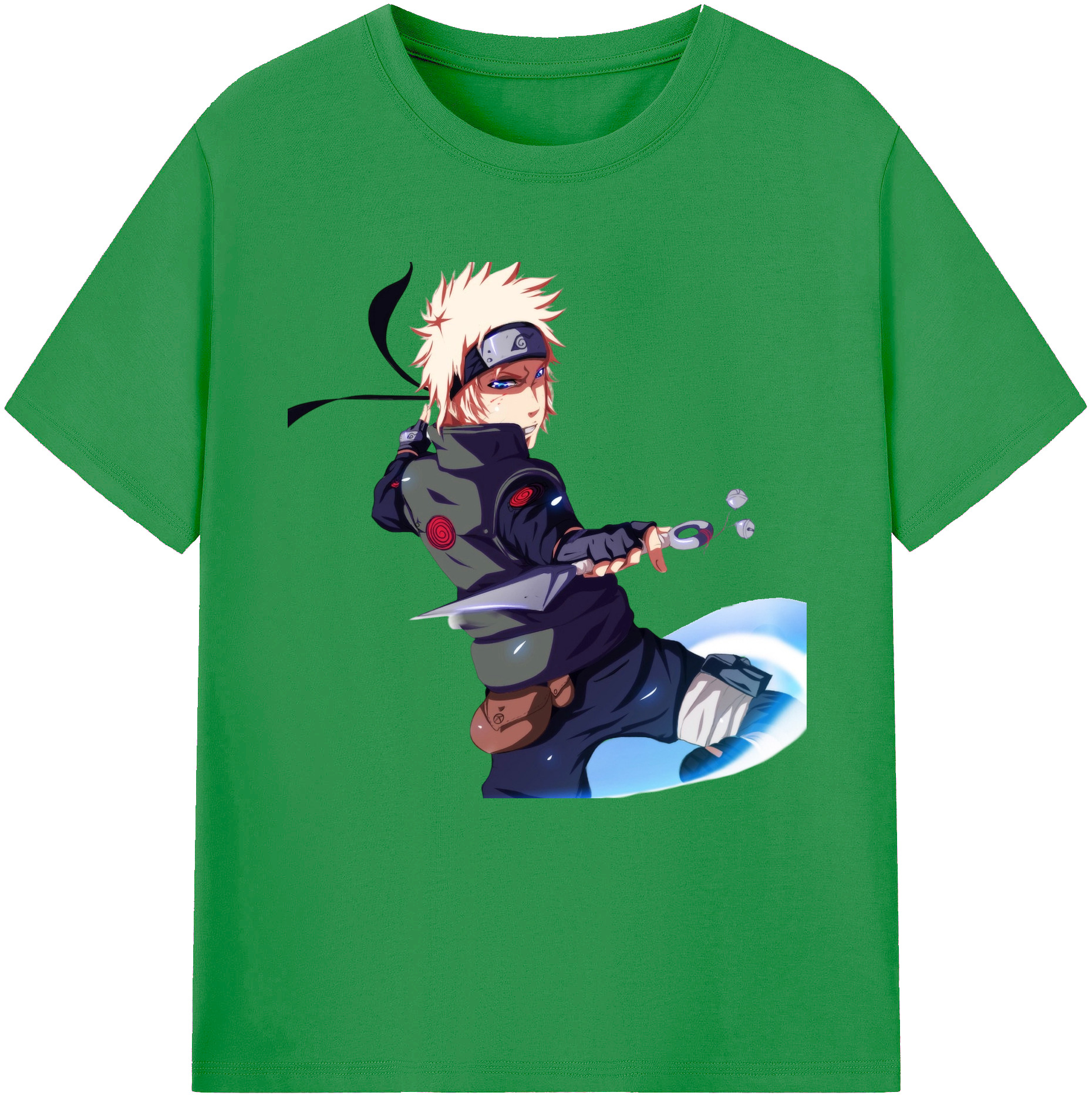 （画像用） NARUTO -ナルト- 波風 ミナト Namikaze Minato レディースカジュアルプリントTシャツ（綿100％）