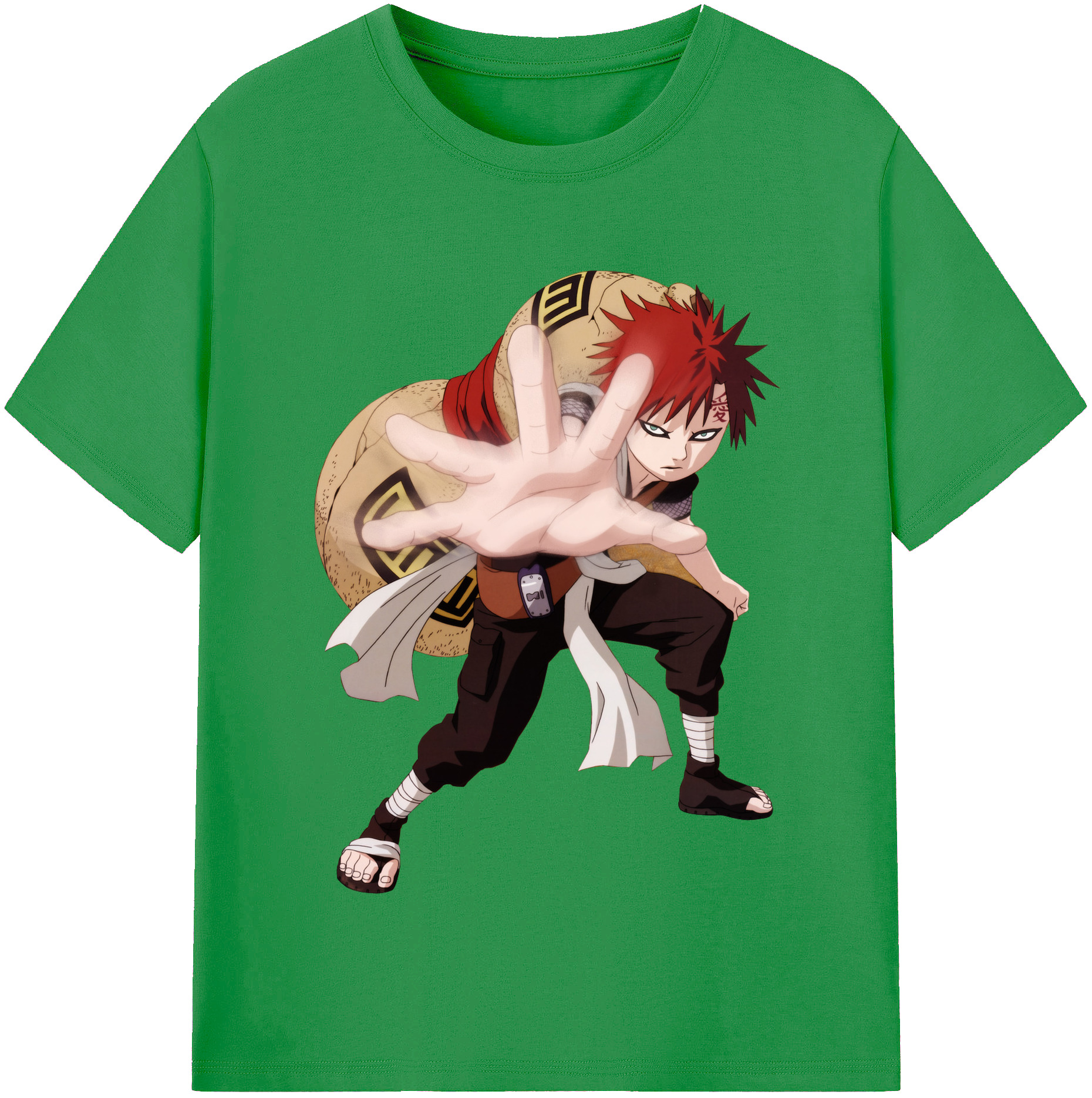 （画像用） NARUTO -ナルト- ガアラ Gaara レディースカジュアルプリントTシャツ（綿100％）