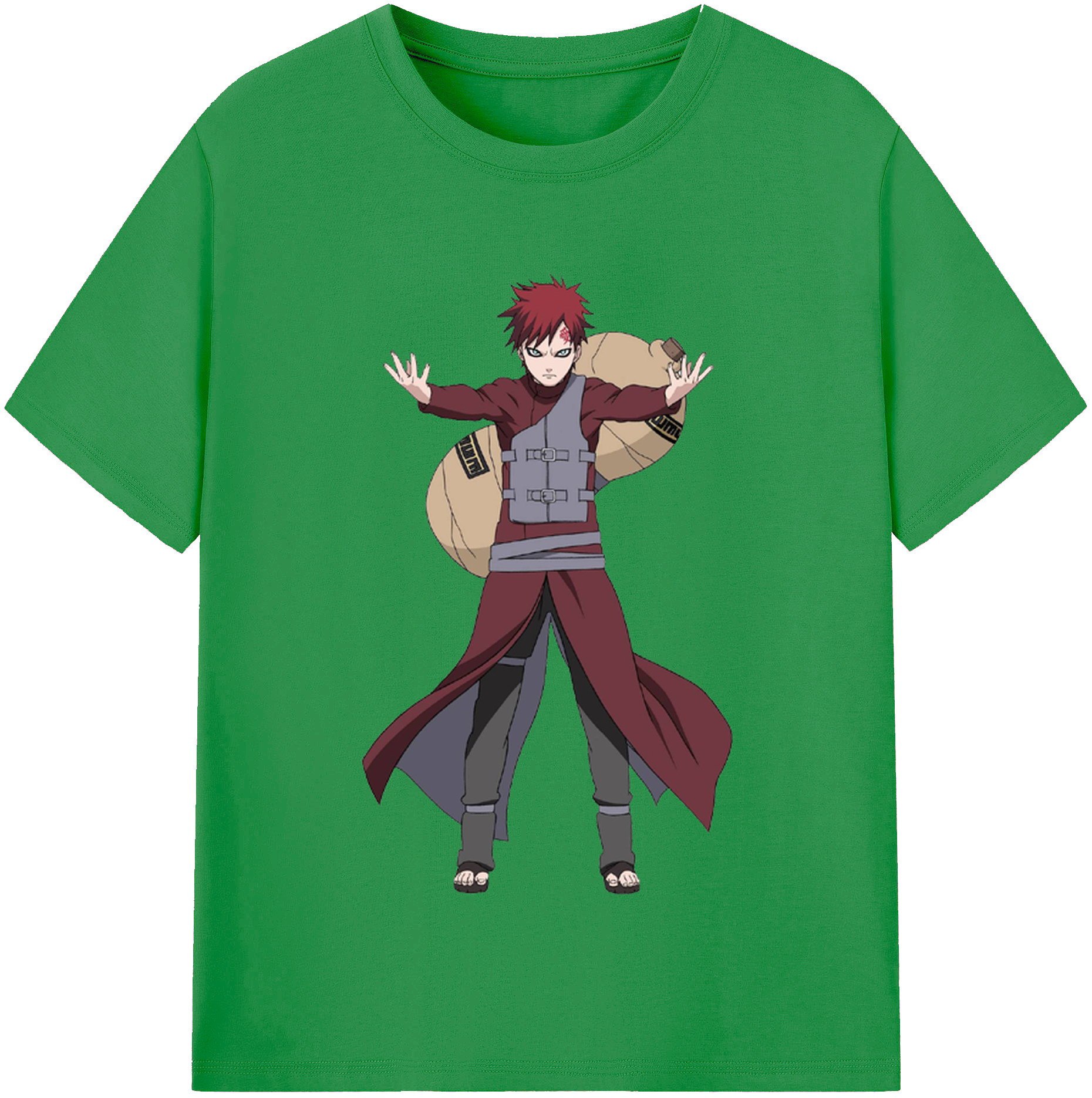 （画像用） NARUTO -ナルト- ガアラ Gaara レディースカジュアルプリントTシャツ（綿100％）