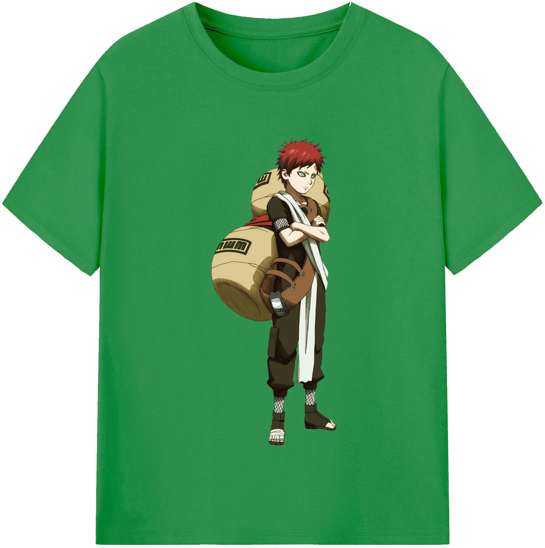 （画像用） NARUTO -ナルト- ガアラ Gaara レディースカジュアルプリントTシャツ（綿100％）