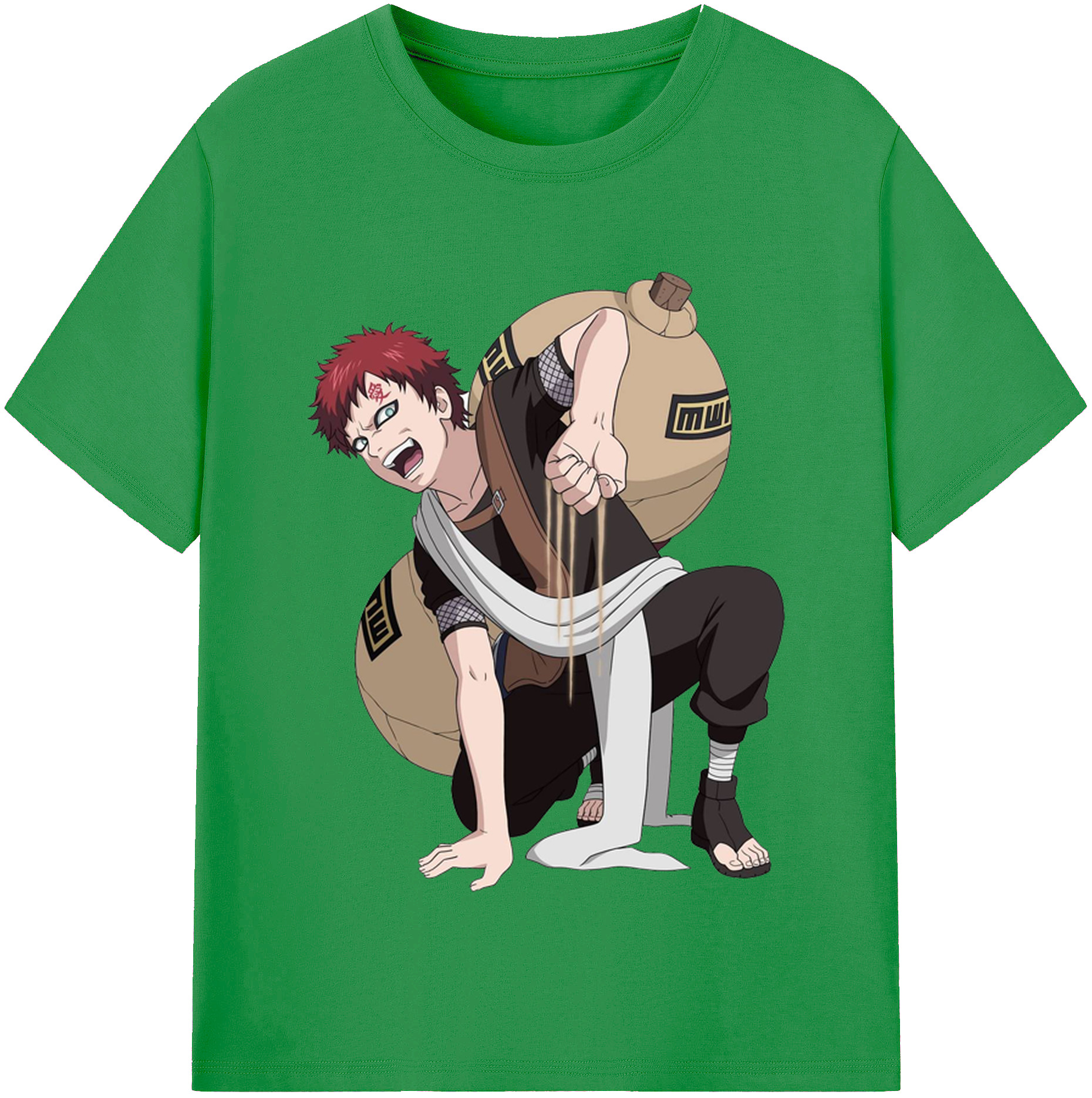 （画像用） NARUTO -ナルト- ガアラ Gaara レディースカジュアルプリントTシャツ（綿100％）