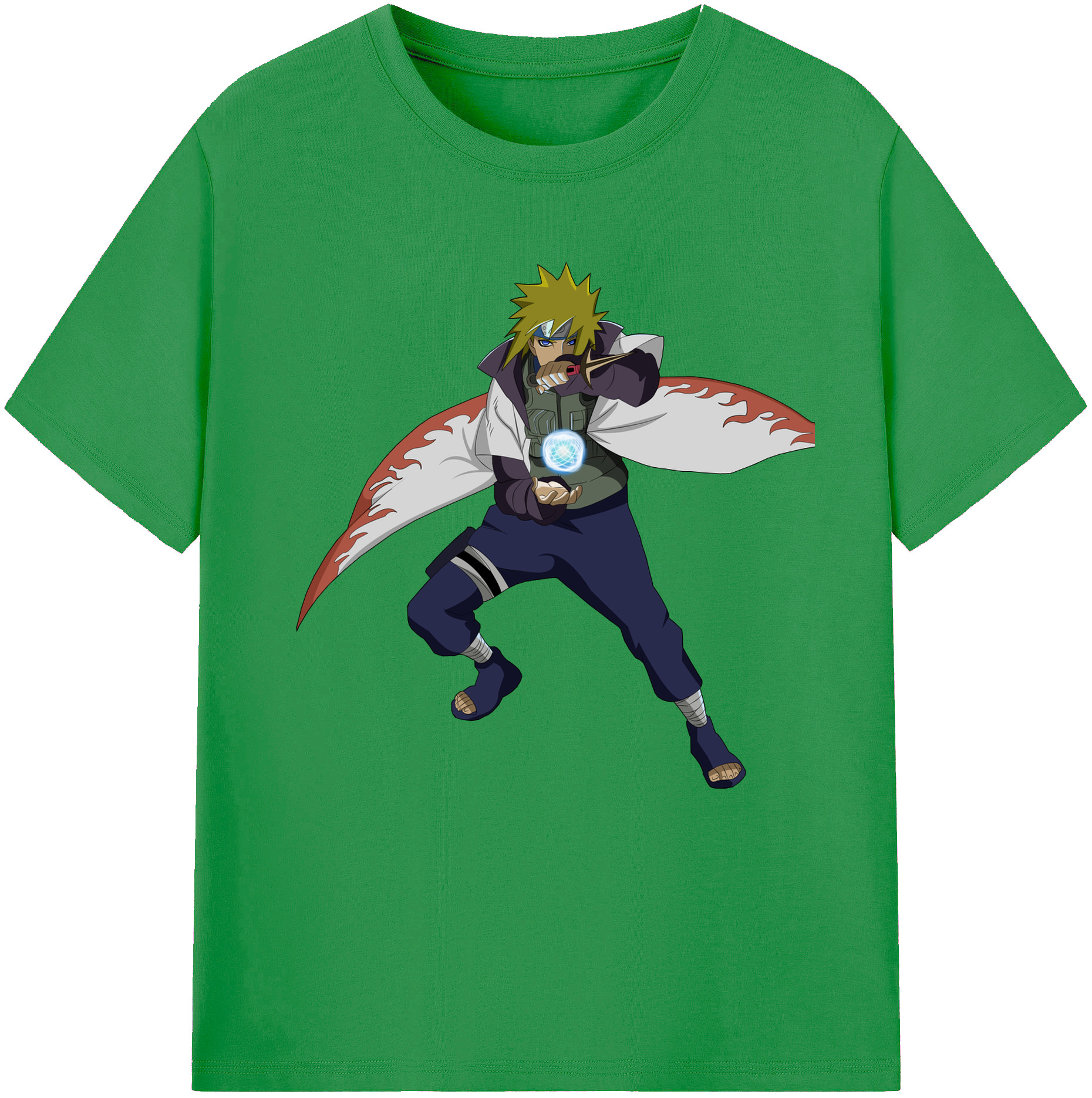 （画像用） NARUTO -ナルト- 波風 ミナト Namikaze Minato レディースカジュアルプリントTシャツ（綿100％）