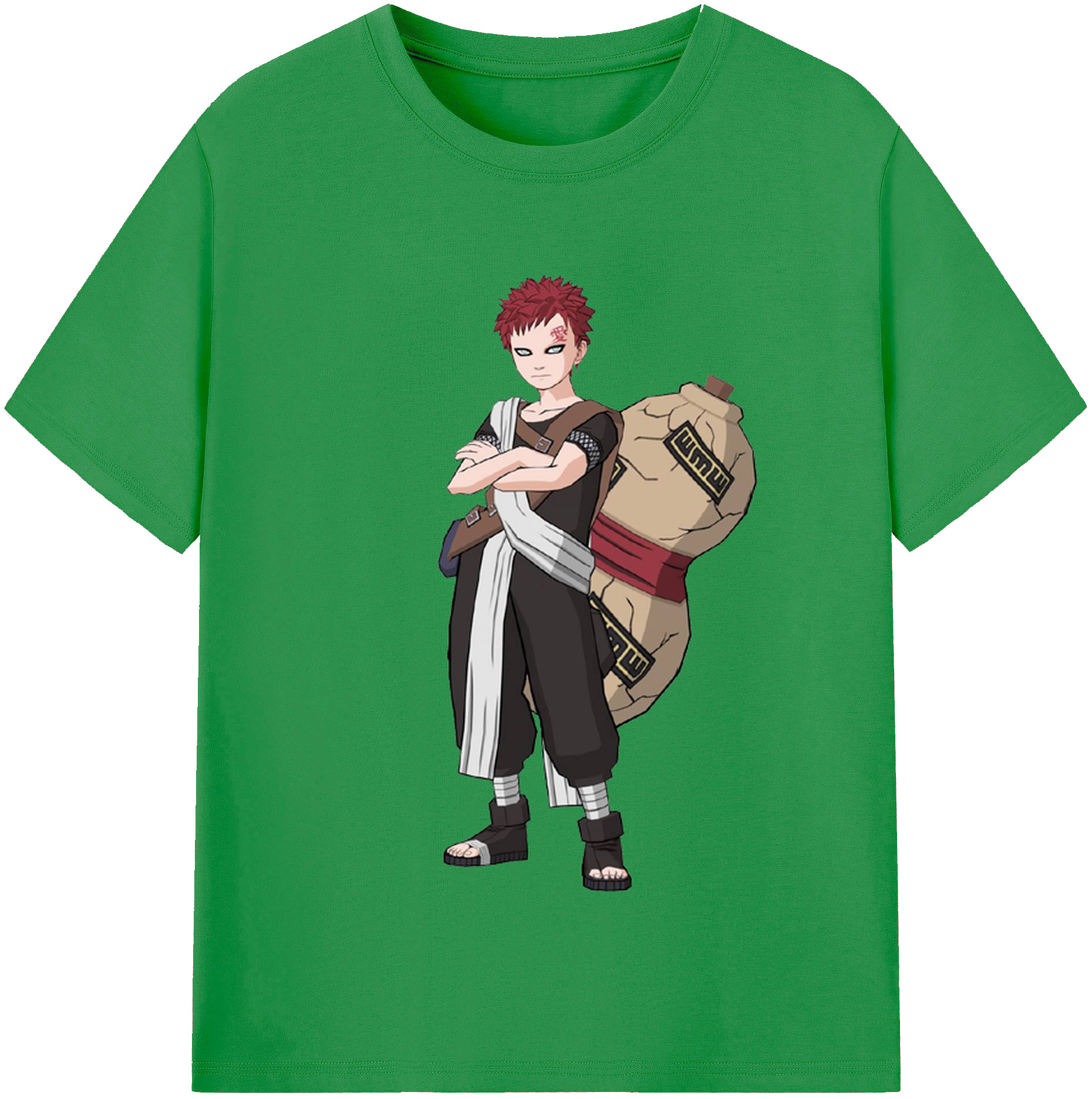 （画像用） NARUTO -ナルト- ガアラ Gaara レディースカジュアルプリントTシャツ（綿100％）