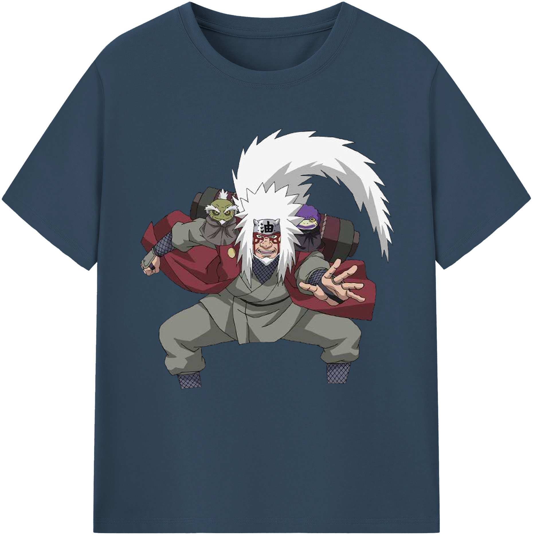 （画像用） NARUTO -ナルト- 自来也（じらいや） Jiraiya レディースカジュアルプリントTシャツ（綿100％）