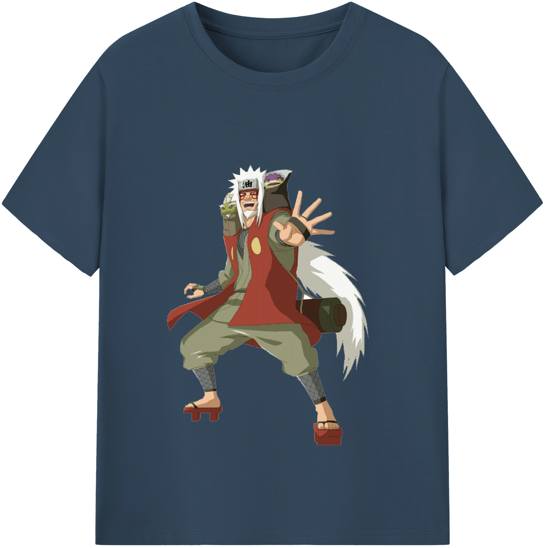 （画像用） NARUTO -ナルト- 自来也（じらいや） Jiraiya レディースカジュアルプリントTシャツ（綿100％）