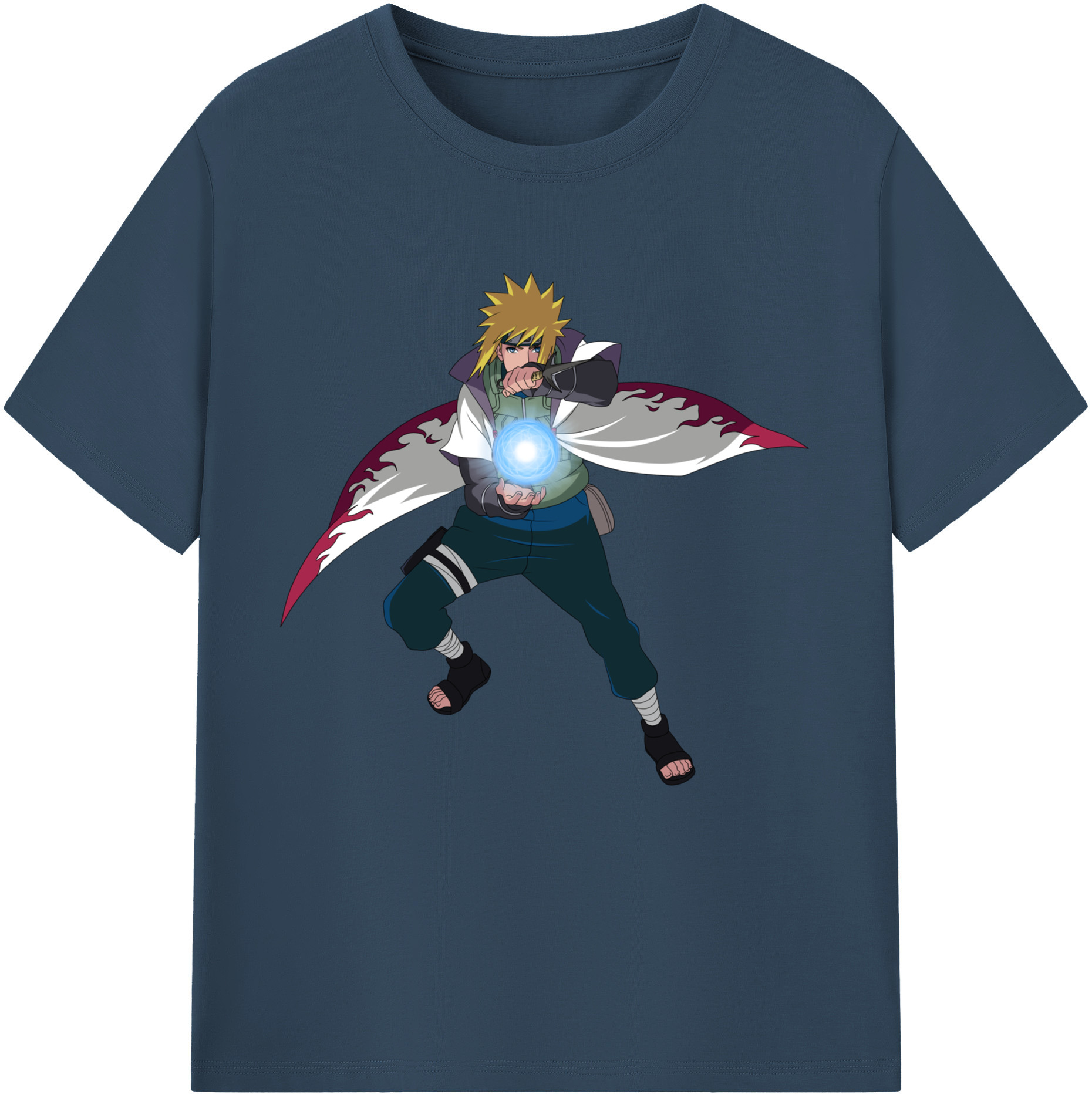（画像用） NARUTO -ナルト- 波風 ミナト Namikaze Minato レディースカジュアルプリントTシャツ（綿100％）