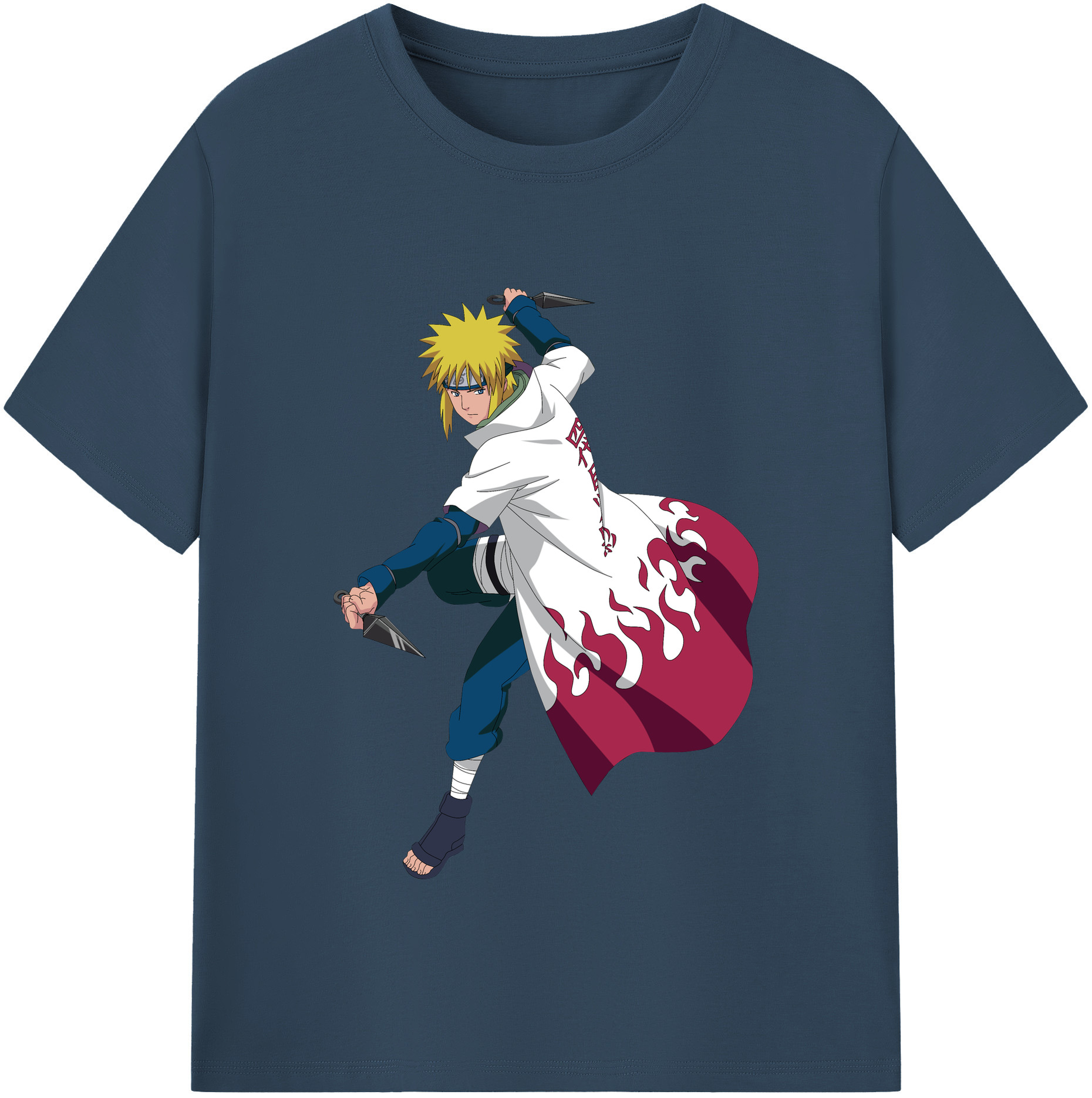 （画像用） NARUTO -ナルト- 波風 ミナト Namikaze Minato レディースカジュアルプリントTシャツ（綿100％）