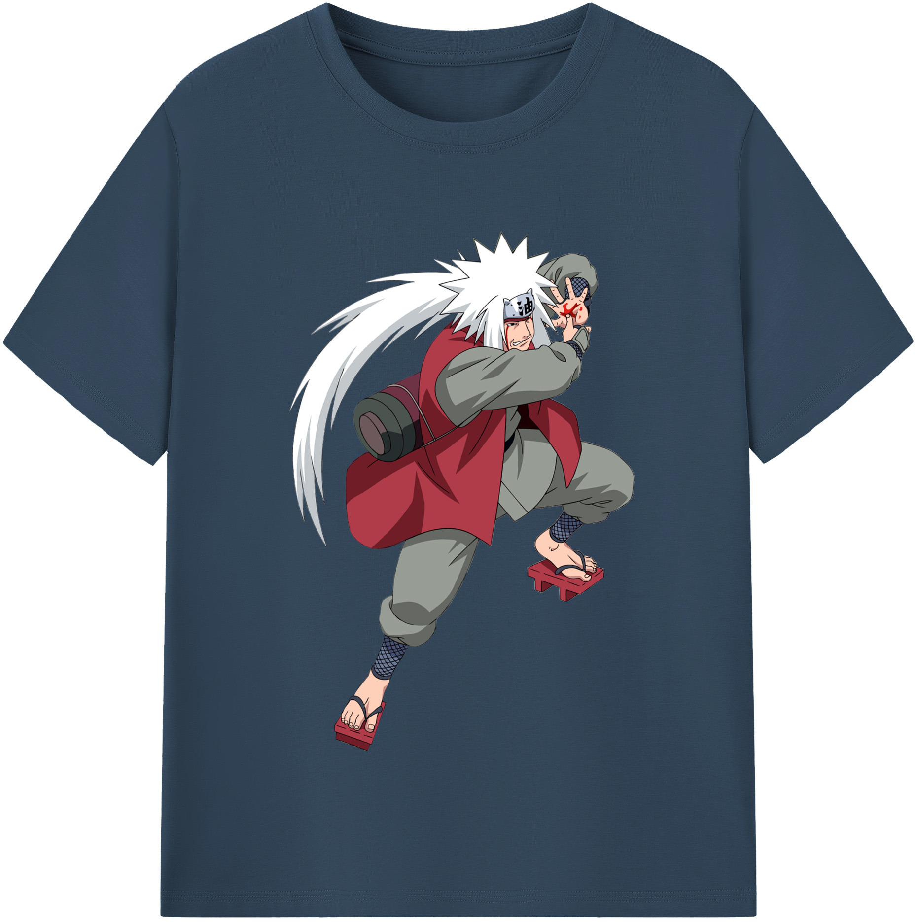 （画像用） NARUTO -ナルト- 自来也（じらいや） Jiraiya レディースカジュアルプリントTシャツ（綿100％）