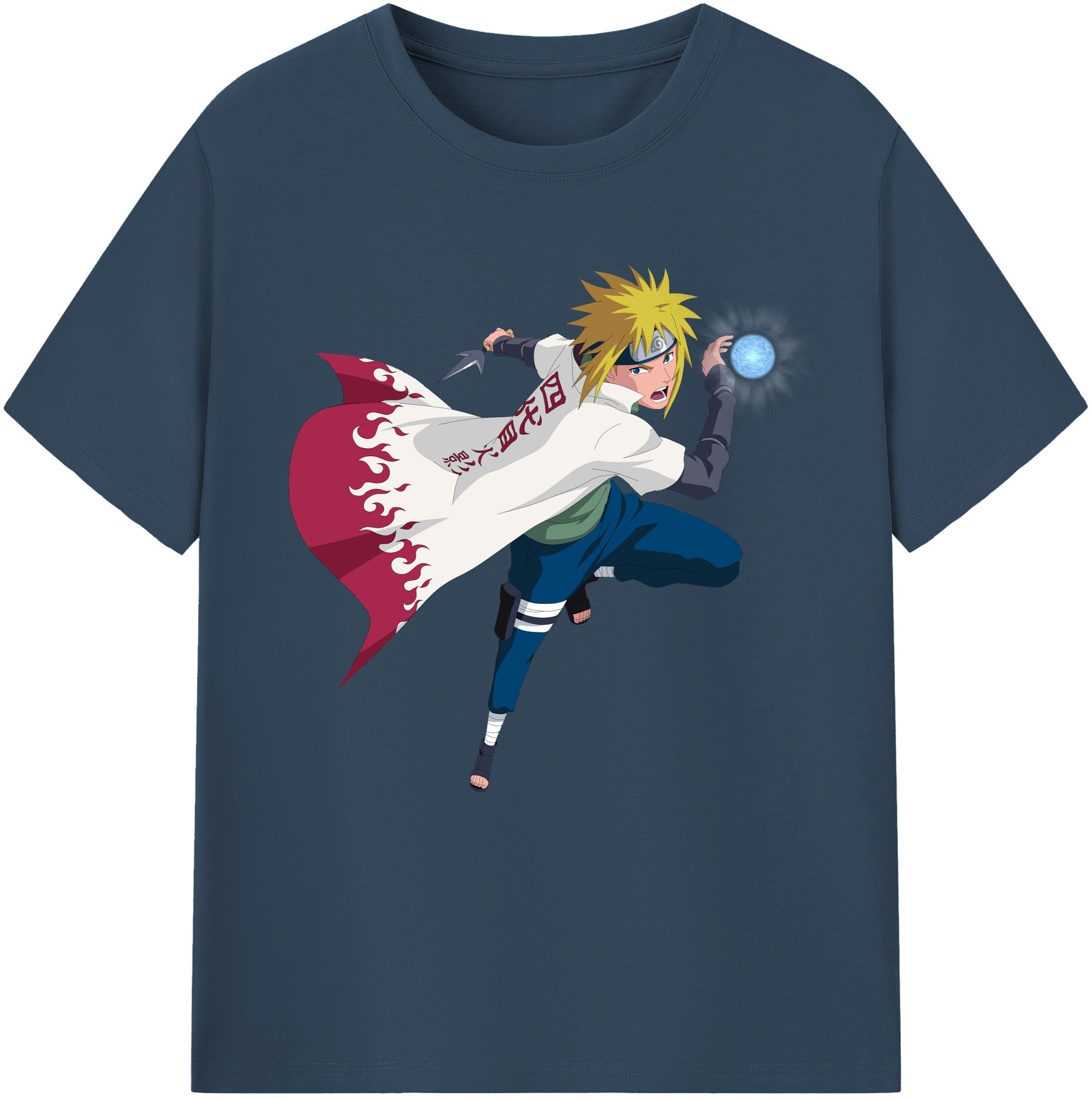（画像用） NARUTO -ナルト- 波風 ミナト Namikaze Minato レディースカジュアルプリントTシャツ（綿100％）