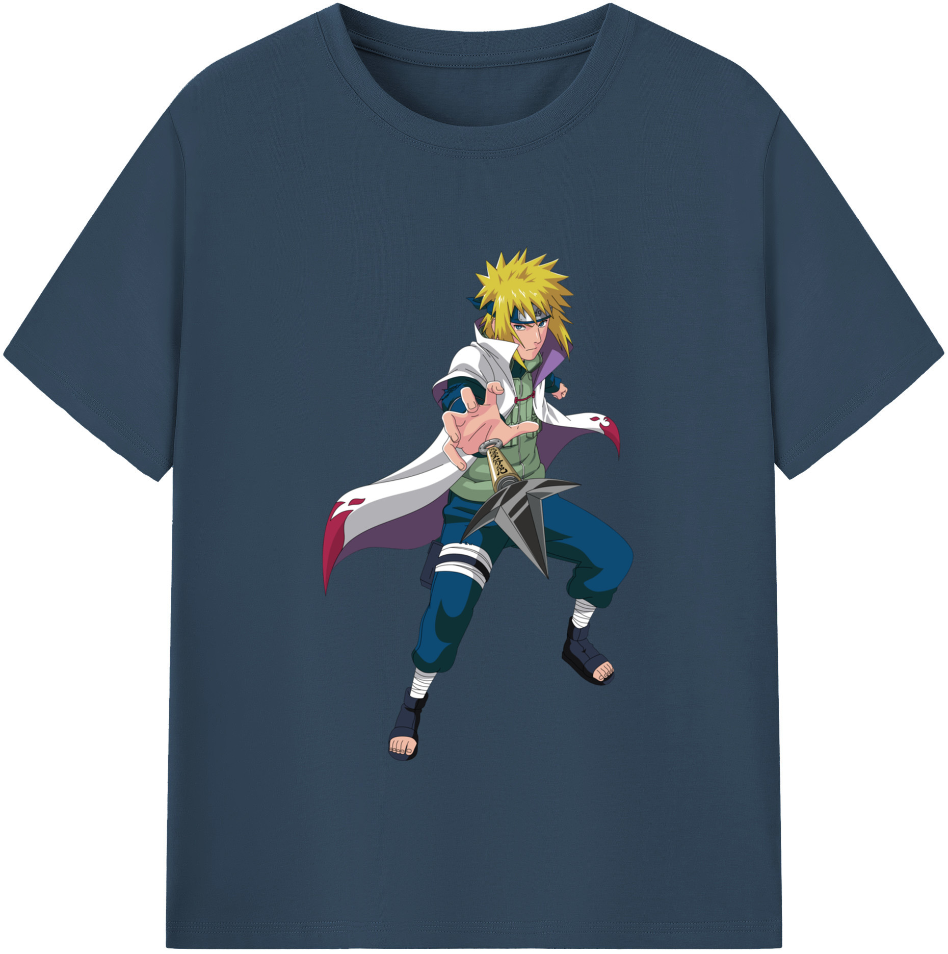 （画像用） NARUTO -ナルト- 波風 ミナト Namikaze Minato レディースカジュアルプリントTシャツ（綿100％）
