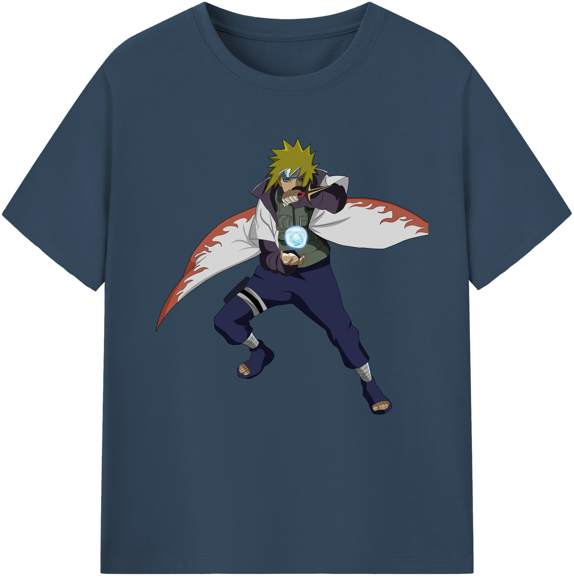 （画像用） NARUTO -ナルト- 波風 ミナト Namikaze Minato レディースカジュアルプリントTシャツ（綿100％）