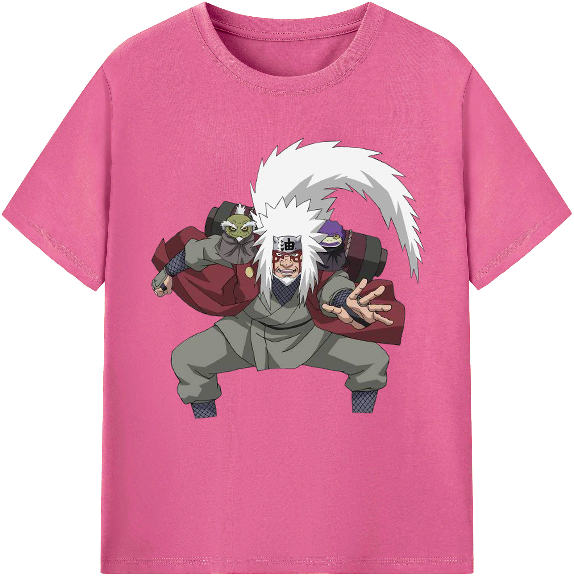 （画像用） NARUTO -ナルト- 自来也（じらいや） Jiraiya レディースカジュアルプリントTシャツ（綿100％）