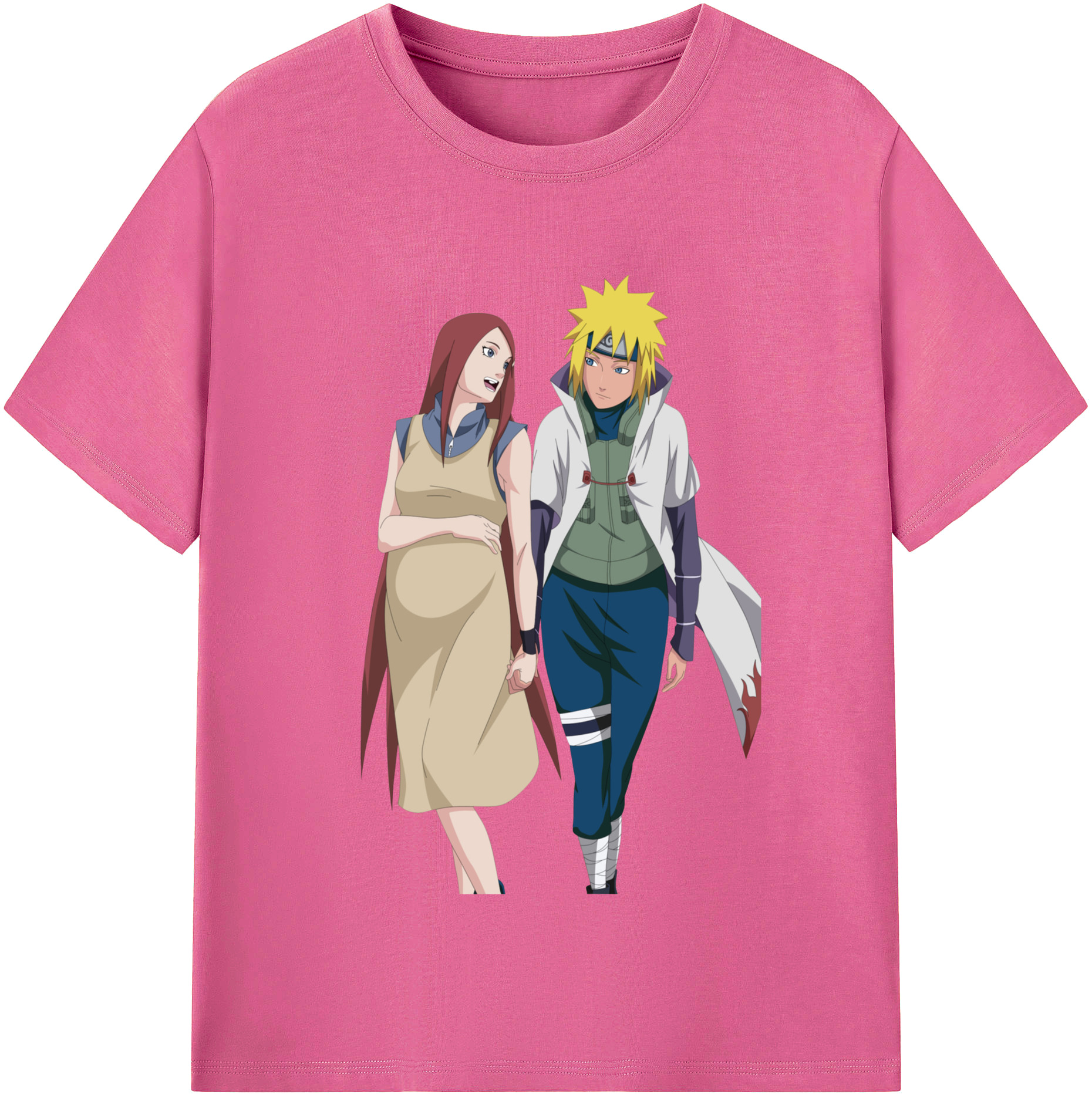 （画像用） NARUTO -ナルト- 波風 ミナト Namikaze Minato レディースカジュアルプリントTシャツ（綿100％）