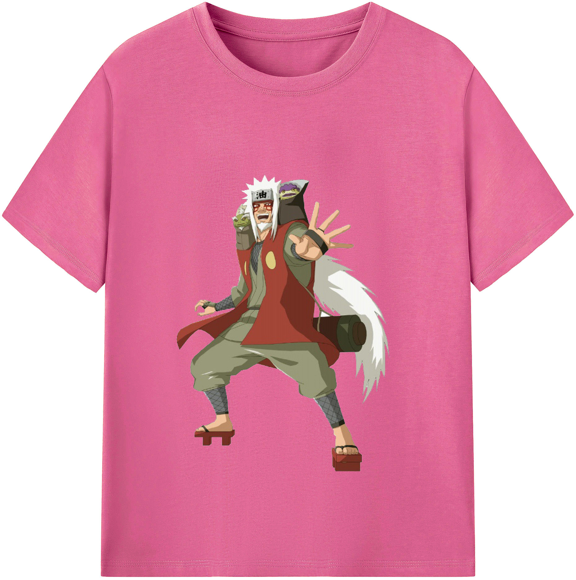 （画像用） NARUTO -ナルト- 自来也（じらいや） Jiraiya レディースカジュアルプリントTシャツ（綿100％）