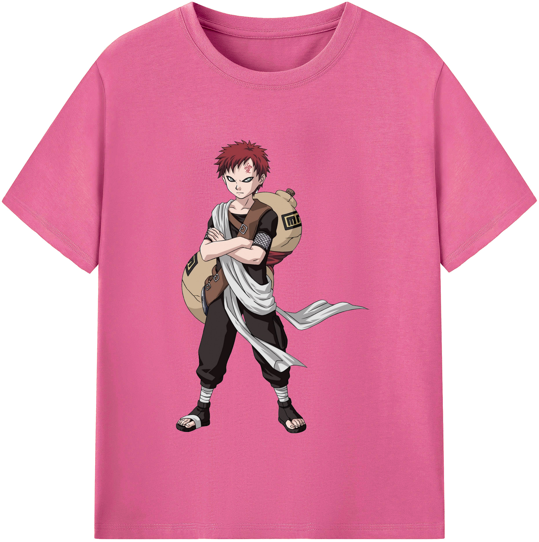 （画像用） NARUTO -ナルト- ガアラ Gaara レディースカジュアルプリントTシャツ（綿100％）