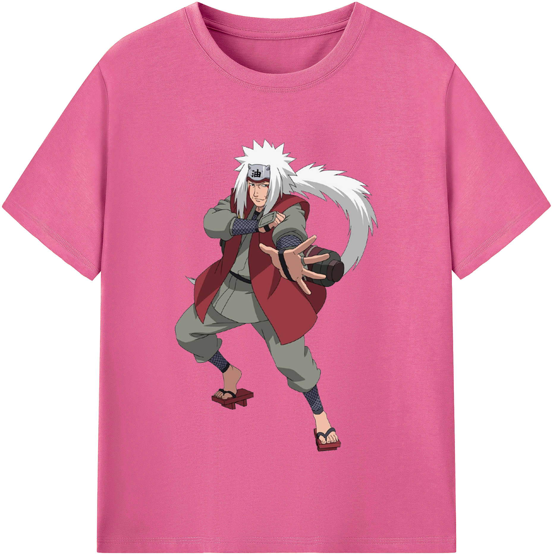 （画像用） NARUTO -ナルト- 自来也（じらいや） Jiraiya レディースカジュアルプリントTシャツ（綿100％）