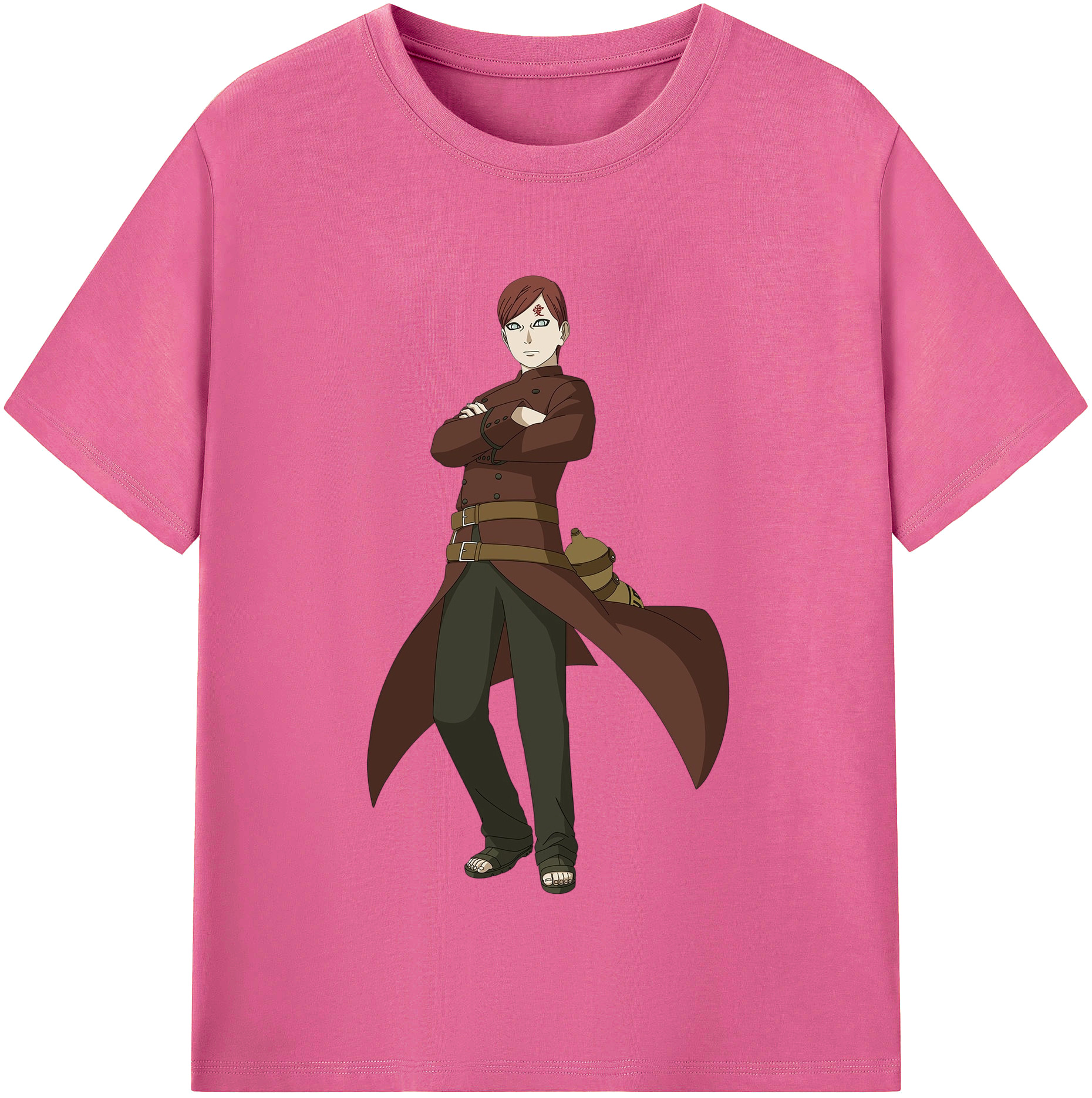（画像用） NARUTO -ナルト- ガアラ Gaara レディースカジュアルプリントTシャツ（綿100％）