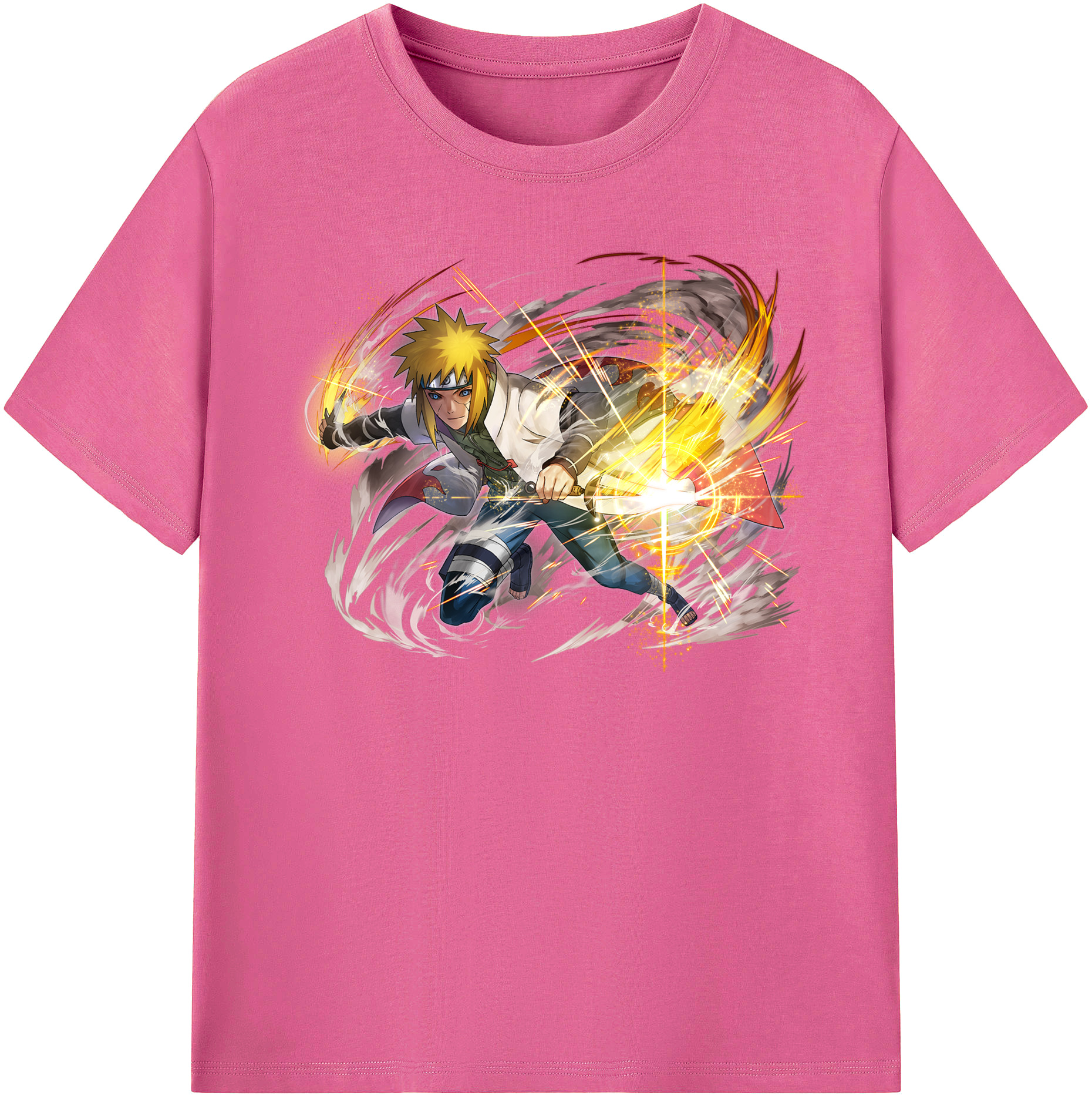 （画像用） NARUTO -ナルト- 波風 ミナト Namikaze Minato レディースカジュアルプリントTシャツ（綿100％）