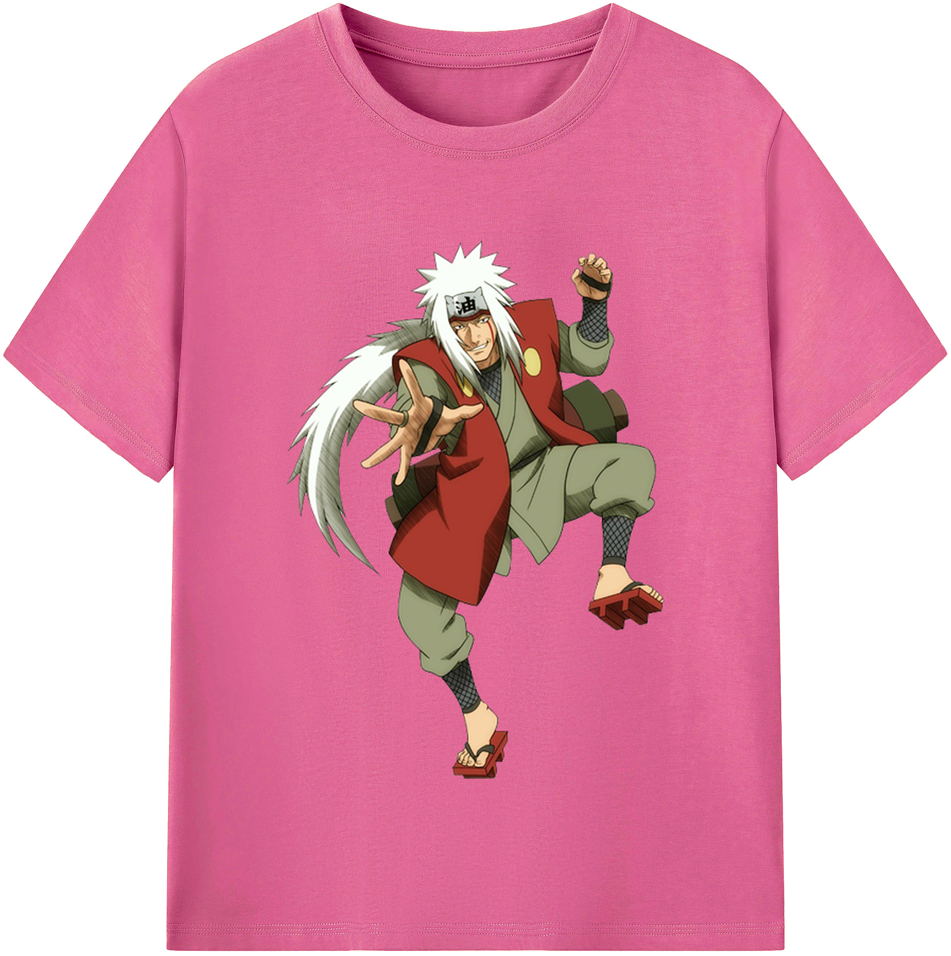 （画像用） NARUTO -ナルト- 自来也（じらいや） Jiraiya レディースカジュアルプリントTシャツ（綿100％）