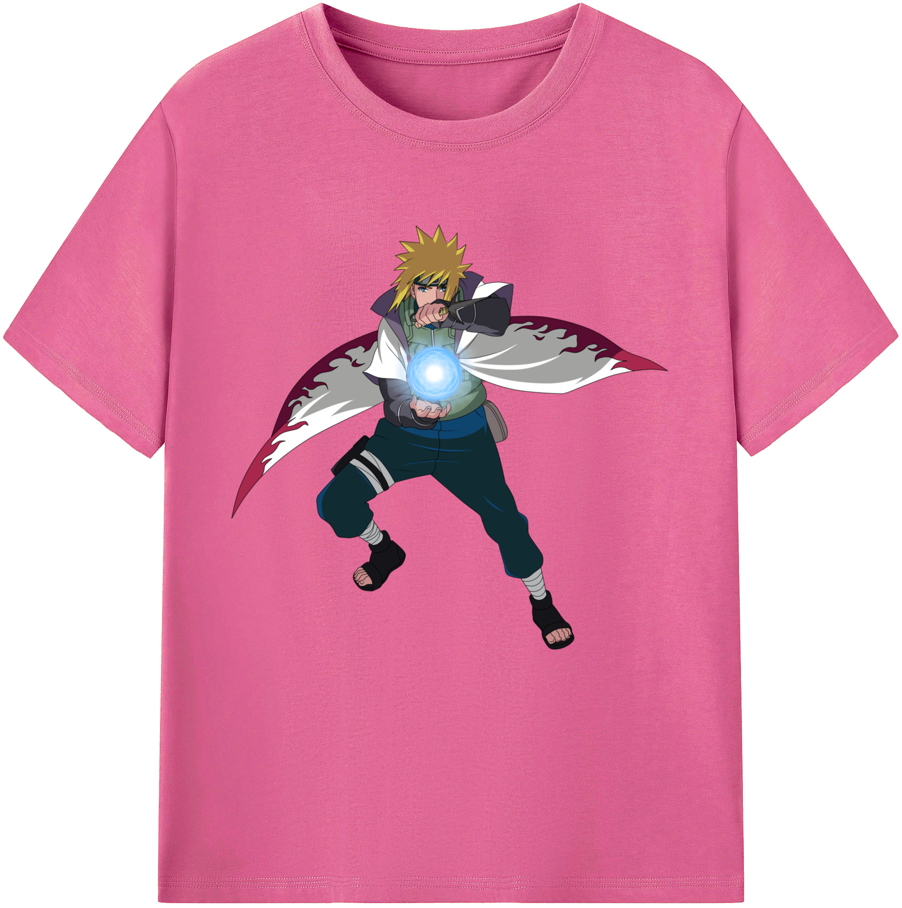 （画像用） NARUTO -ナルト- 波風 ミナト Namikaze Minato レディースカジュアルプリントTシャツ（綿100％）