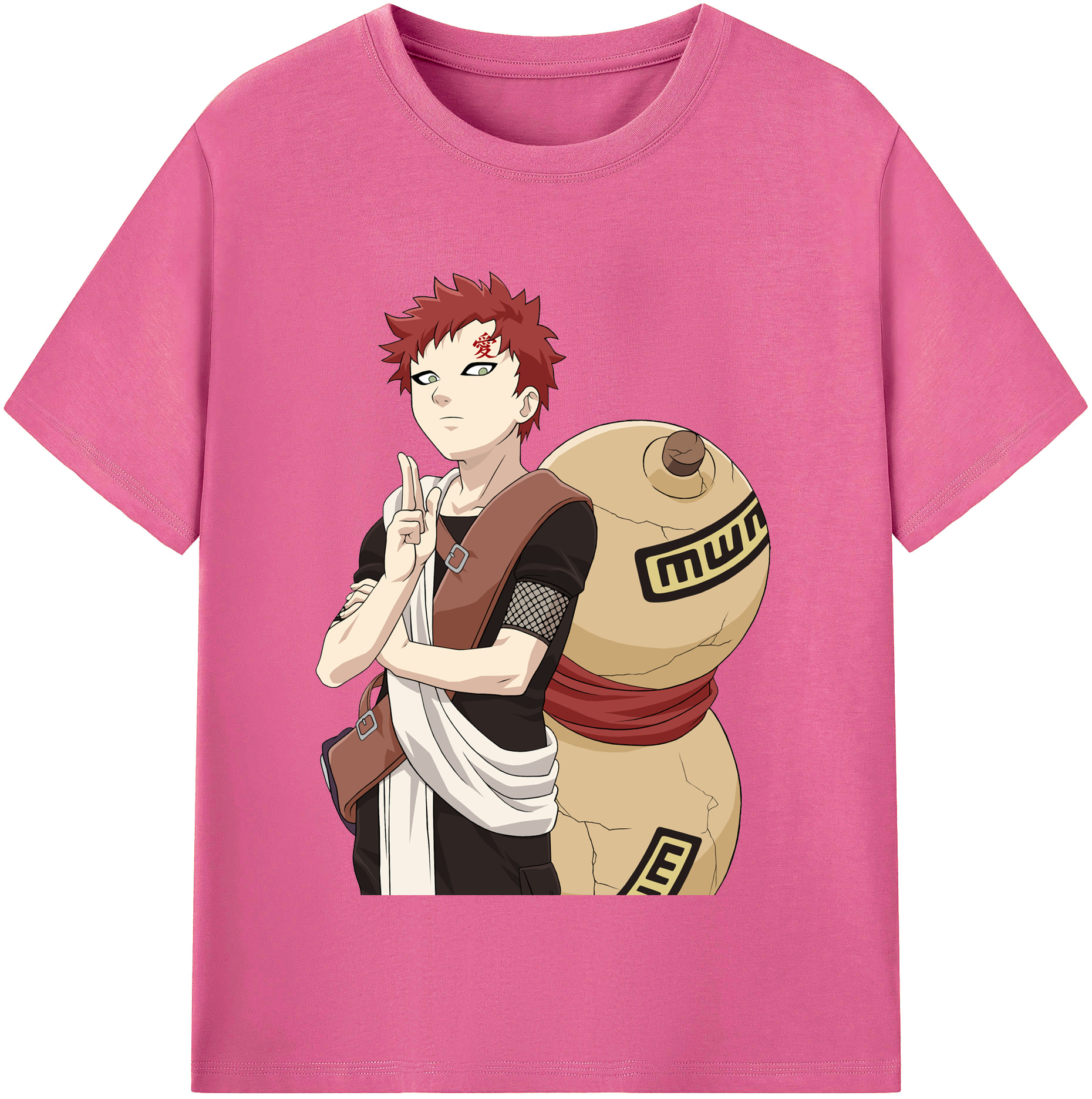 （画像用） NARUTO -ナルト- ガアラ Gaara レディースカジュアルプリントTシャツ（綿100％）