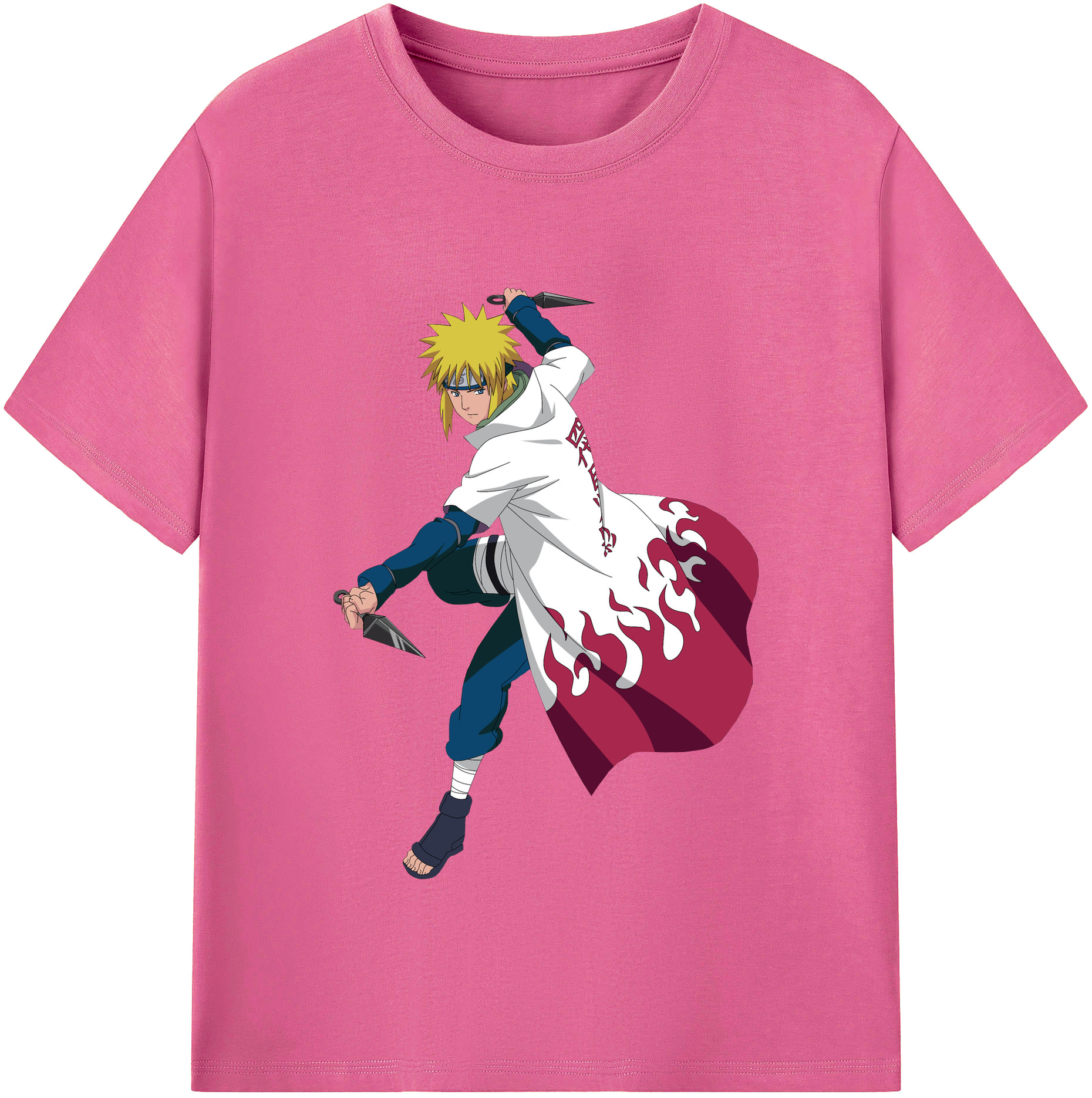 （画像用） NARUTO -ナルト- 波風 ミナト Namikaze Minato レディースカジュアルプリントTシャツ（綿100％）