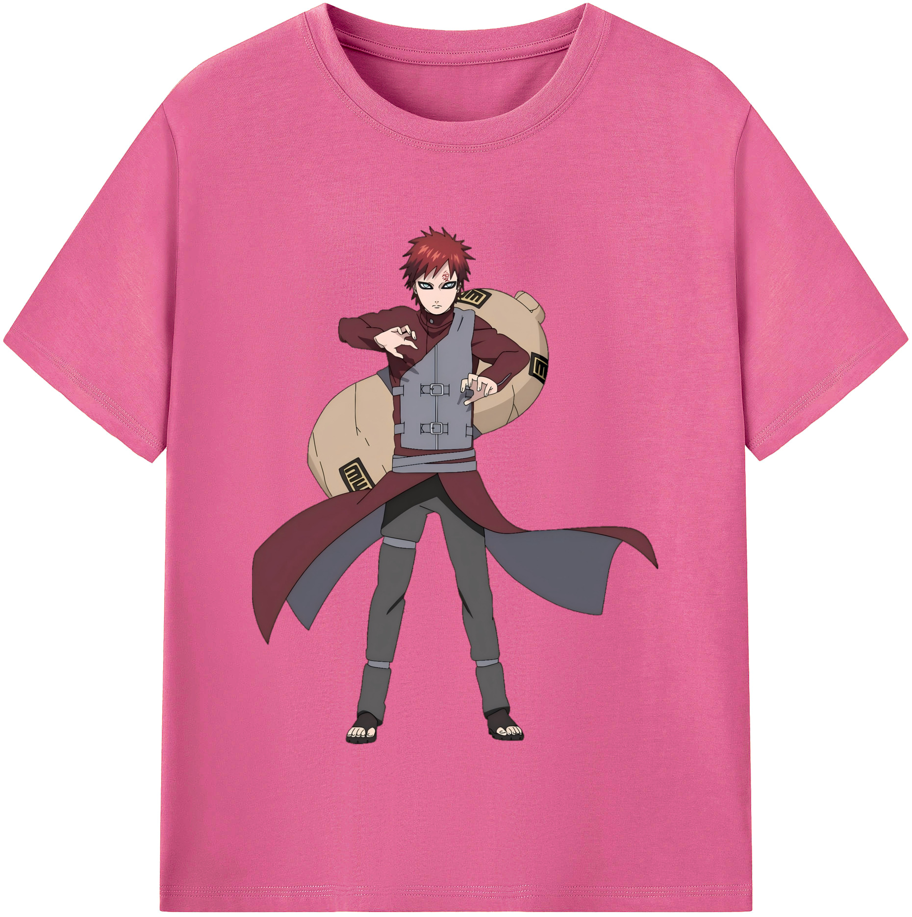（画像用） NARUTO -ナルト- ガアラ Gaara レディースカジュアルプリントTシャツ（綿100％）