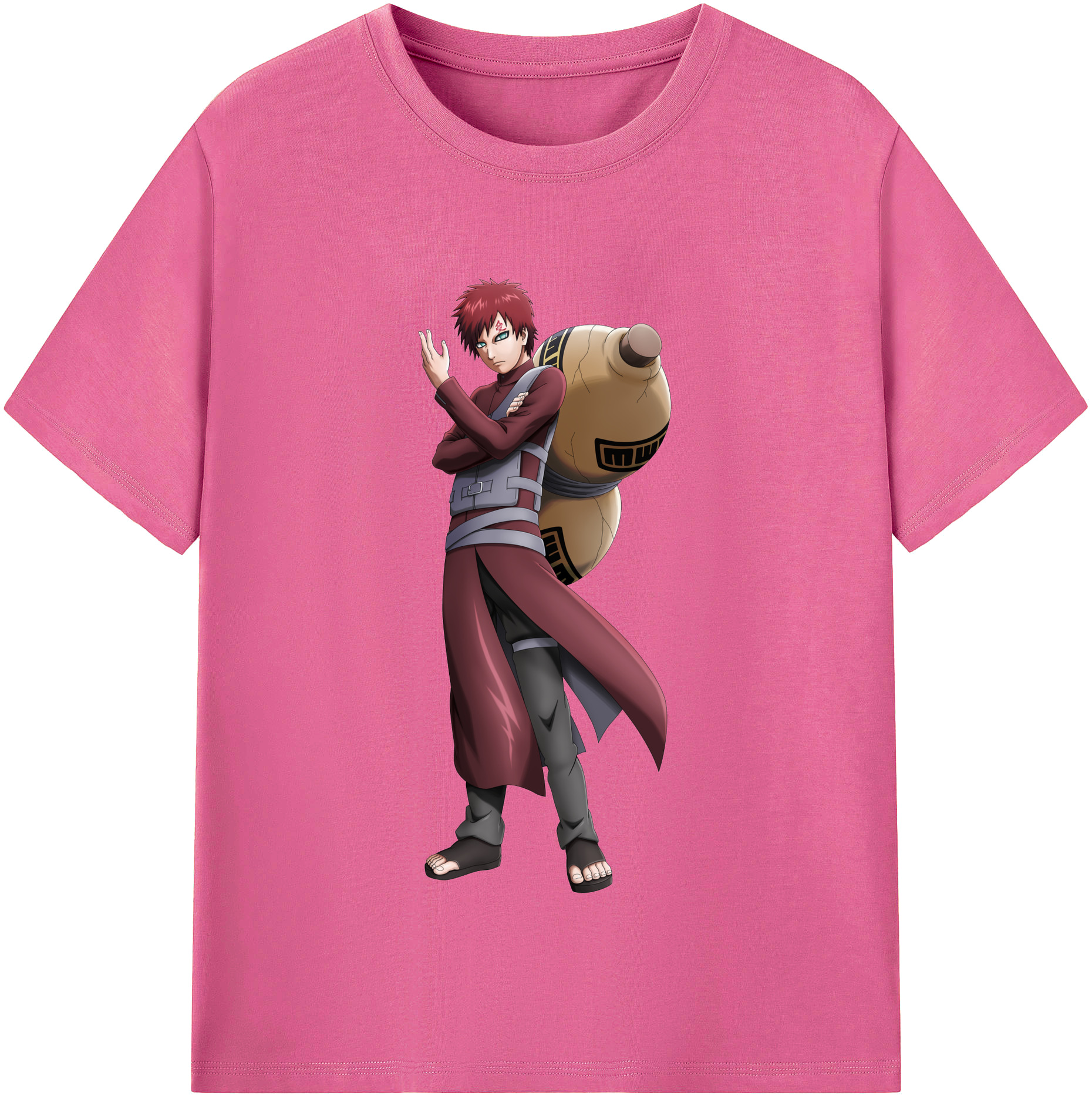 （画像用） NARUTO -ナルト- ガアラ Gaara レディースカジュアルプリントTシャツ（綿100％）