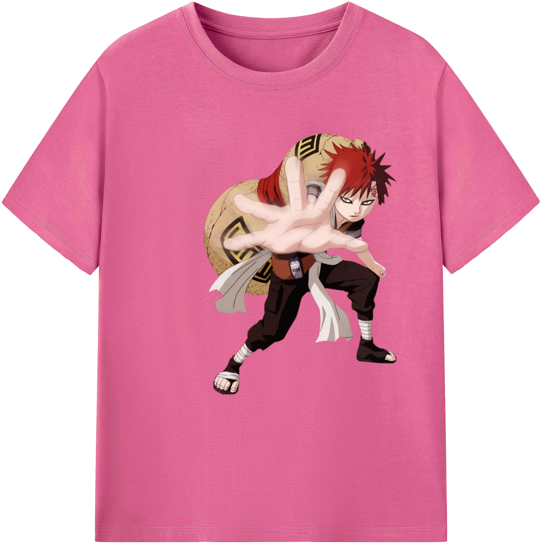 （画像用） NARUTO -ナルト- ガアラ Gaara レディースカジュアルプリントTシャツ（綿100％）