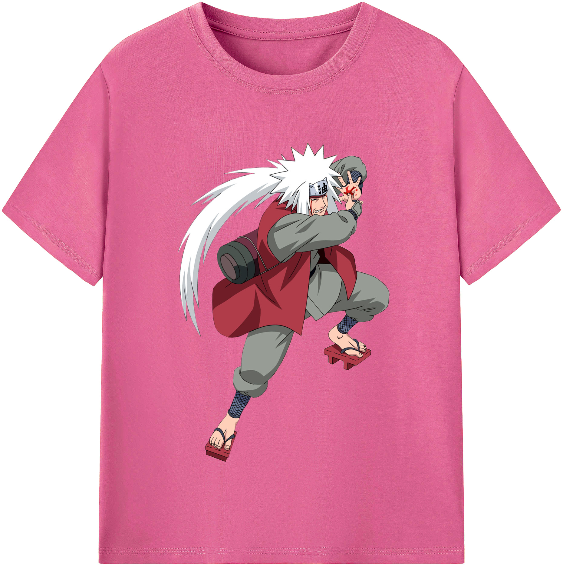 （画像用） NARUTO -ナルト- 自来也（じらいや） Jiraiya レディースカジュアルプリントTシャツ（綿100％）