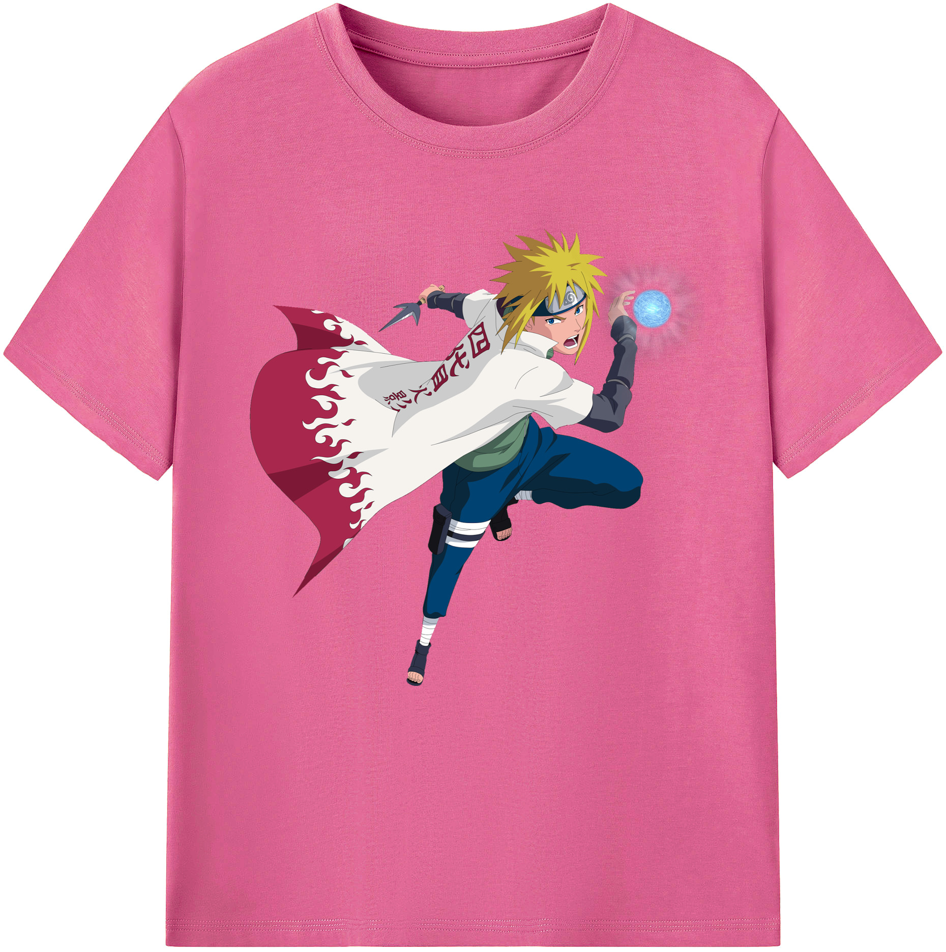 （画像用） NARUTO -ナルト- 波風 ミナト Namikaze Minato レディースカジュアルプリントTシャツ（綿100％）