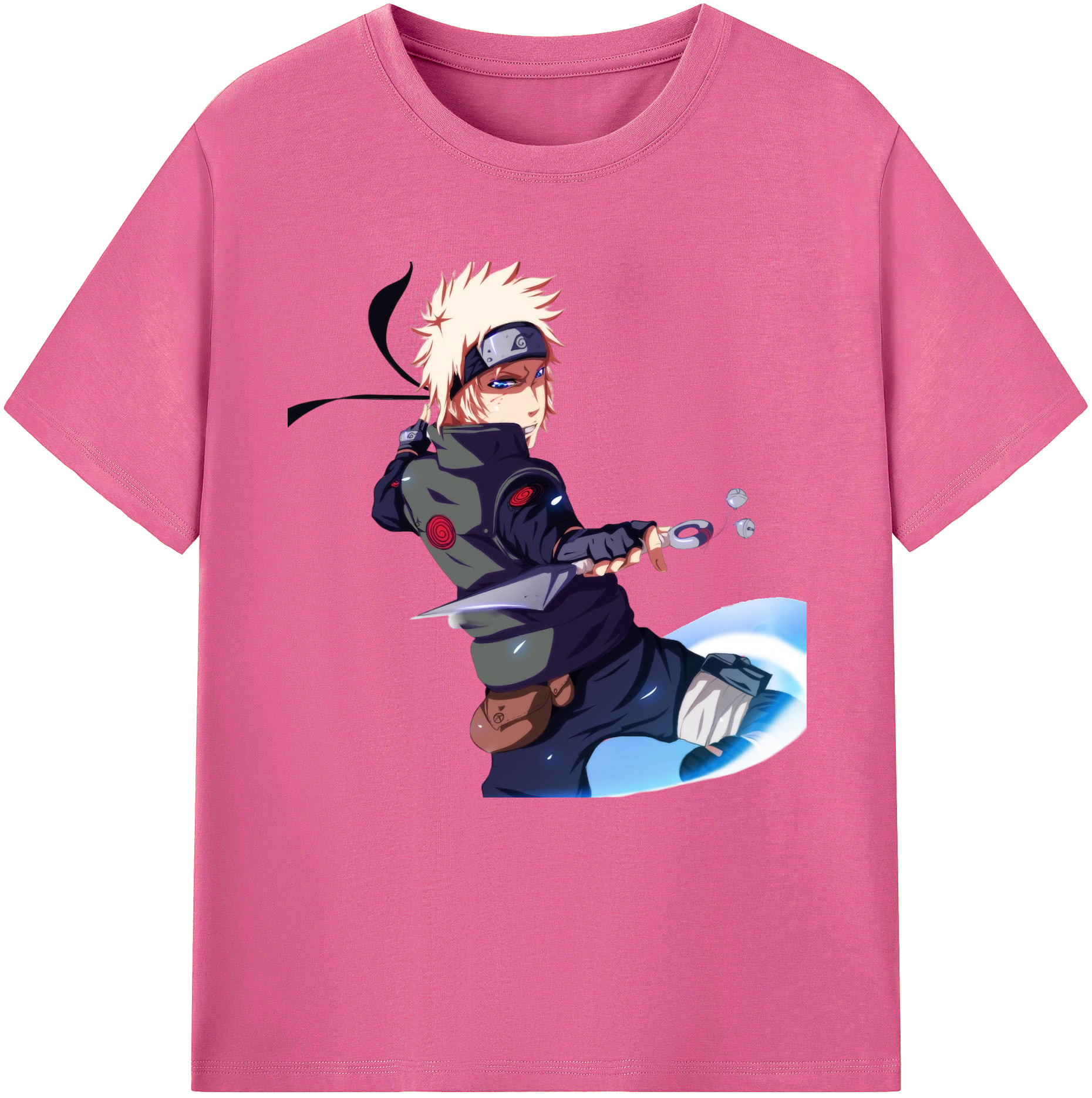 （画像用） NARUTO -ナルト- 波風 ミナト Namikaze Minato レディースカジュアルプリントTシャツ（綿100％）