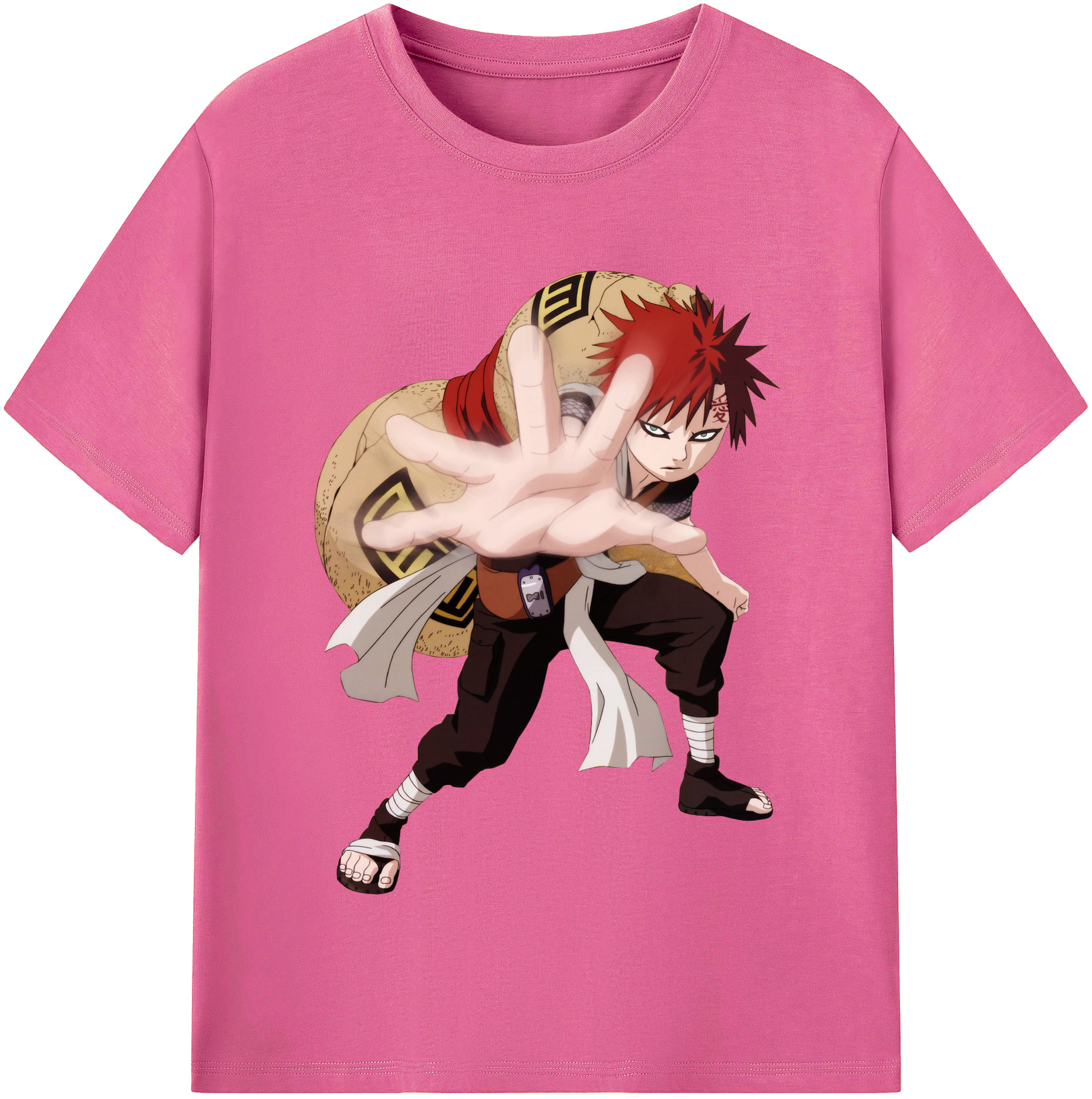（画像用） NARUTO -ナルト- ガアラ Gaara レディースカジュアルプリントTシャツ（綿100％）